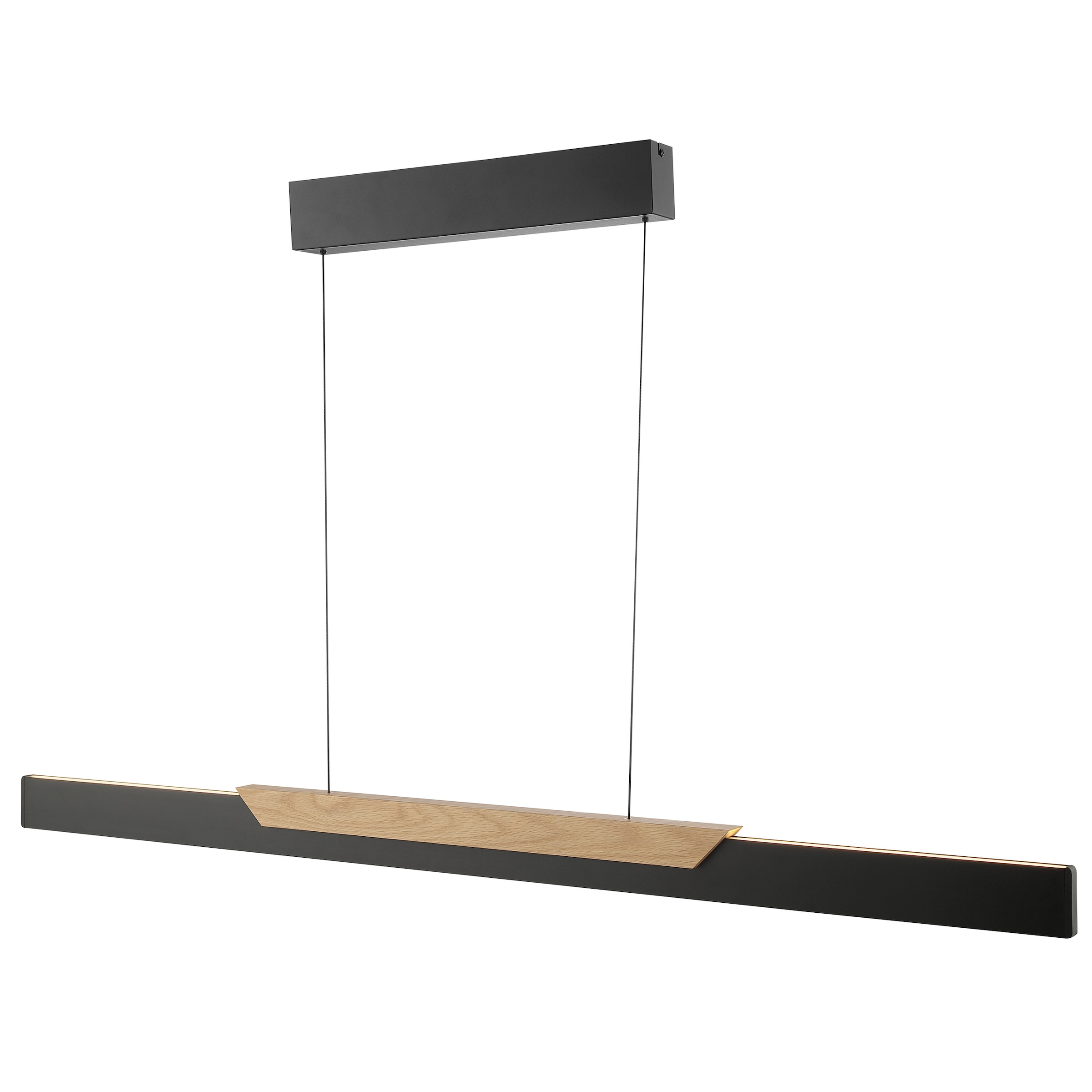 lumiCouture LED Pendelleuchte »Arcus« LED-Modul 1 Stk. Warmweiß 121 x 180 cm, 4500 Lumen, 2700 Kelvin, Holz/Metall, schwarz/braun