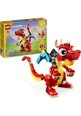 Konstruktionsspielsteine »Roter Drache (31145), LEGO Creator 3in1«, (149 St.)