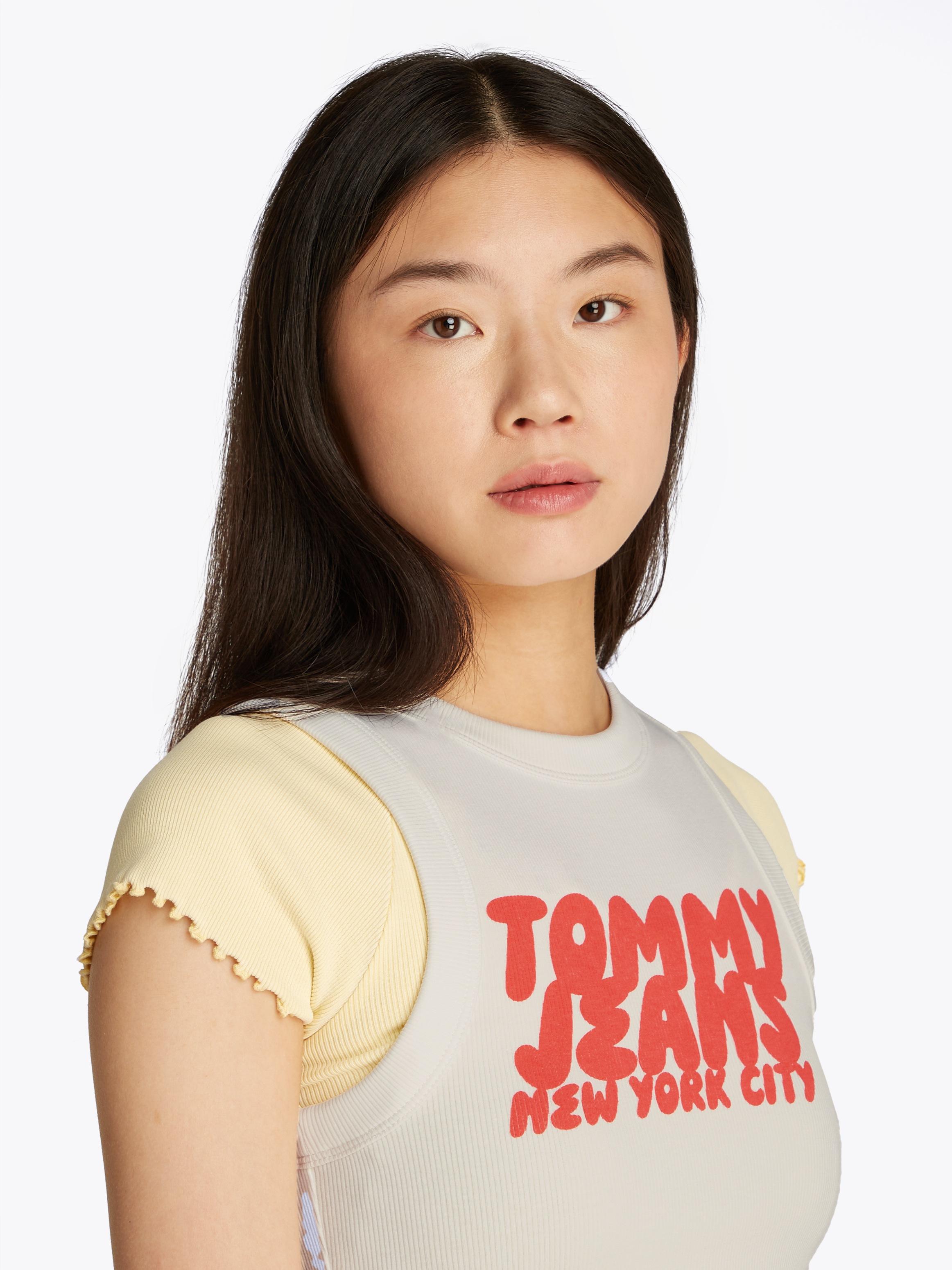 Tommy Jeans Tanktop »TJW SLIM SH TJ BUBBLE TANK«, mit Logodruck