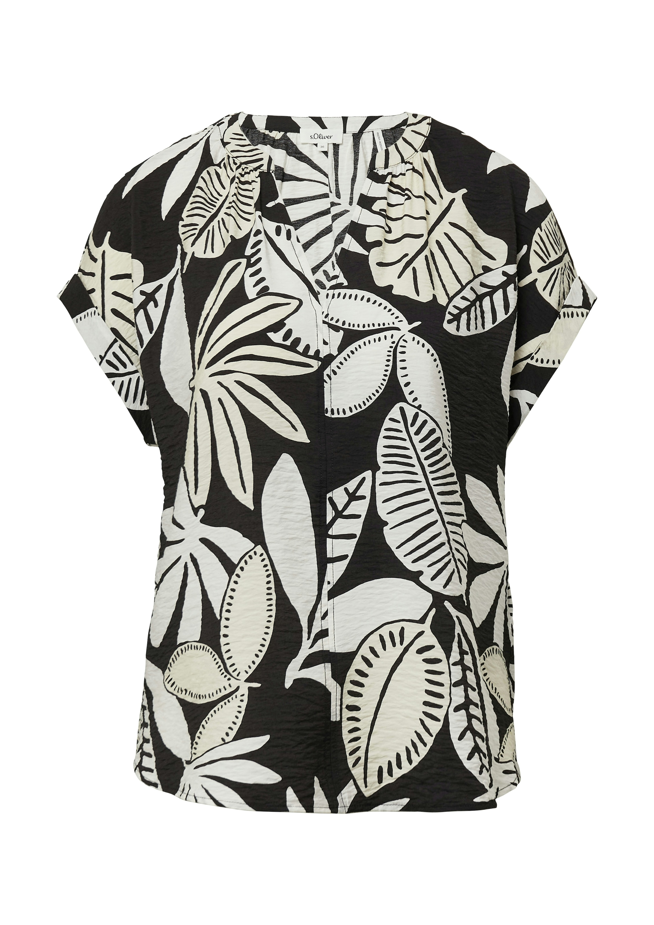 s.Oliver Druckbluse mit Raff-Details