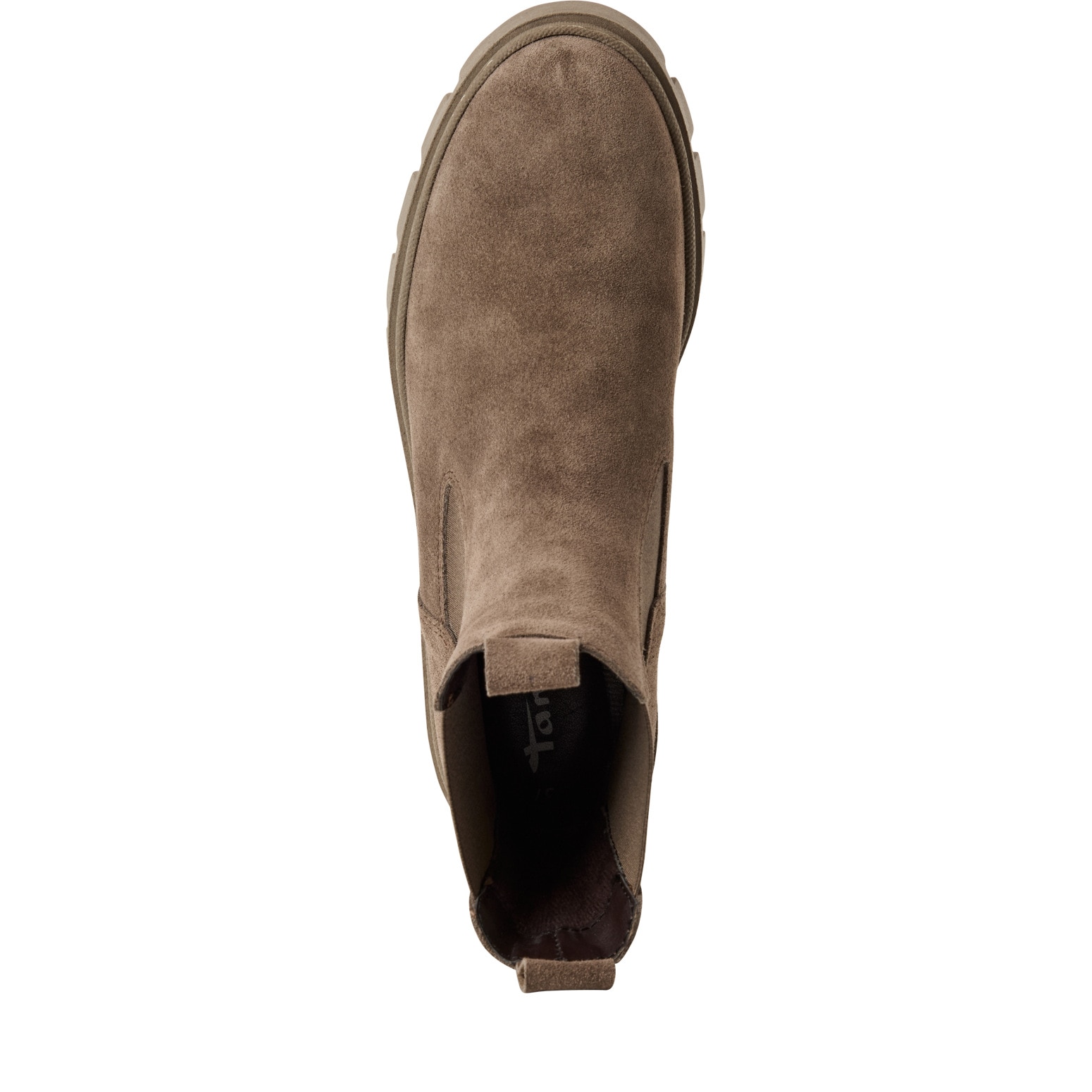 Tamaris Chelseaboots  , Plateau, Stiefelette, Schlupfschuh mit T-Logoprägung