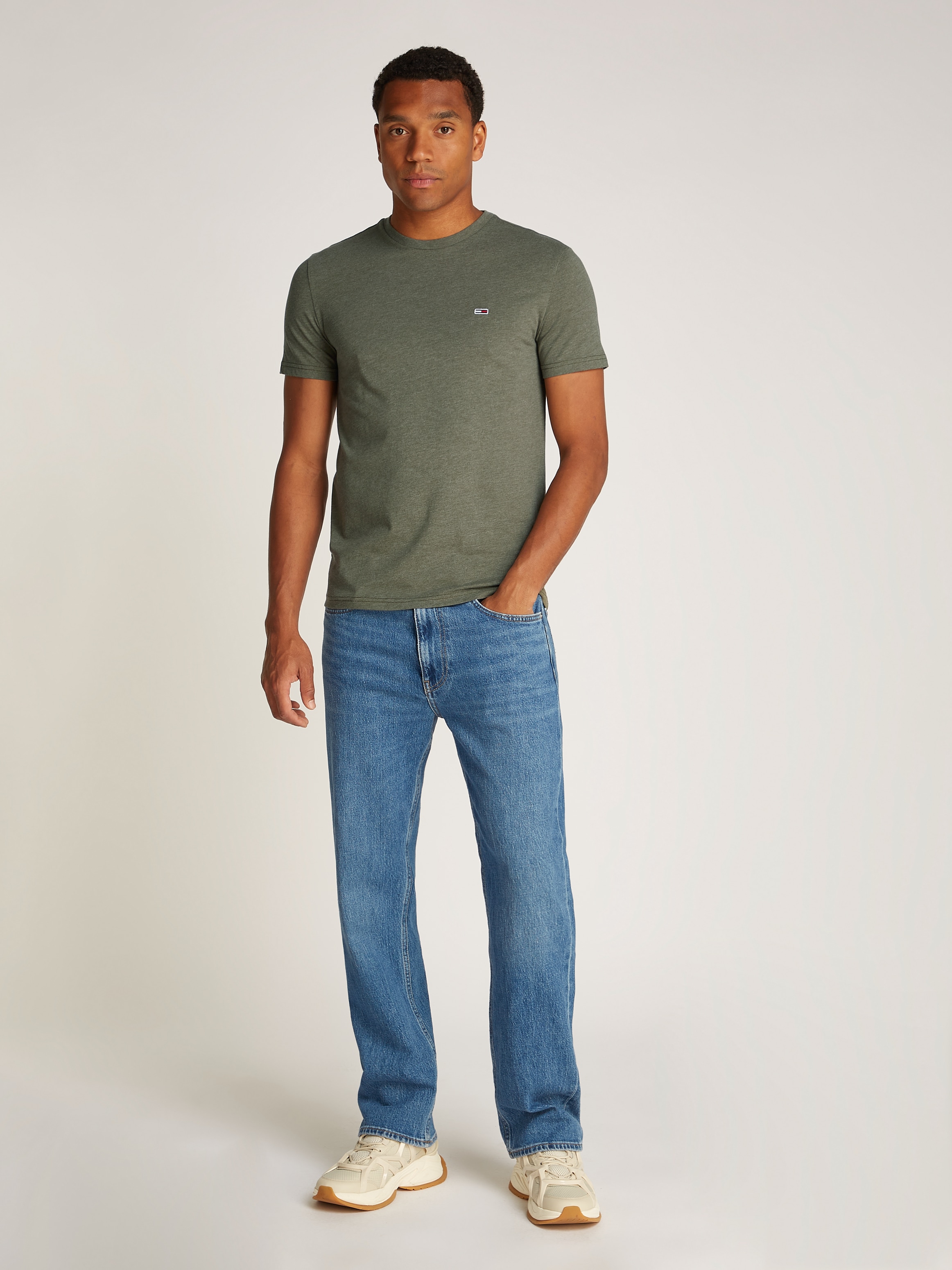 Tommy Jeans T-Shirt »TJM XSLIM JASPE HTR TEE EXT«, Mit Rundhalsausschnitt