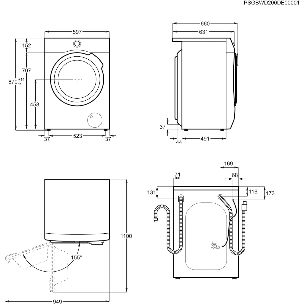 AEG Waschtrockner »L9WEF90600«, SensiDry® -schonend und energiesparend durch Wärmepumpentechnik & Wifi