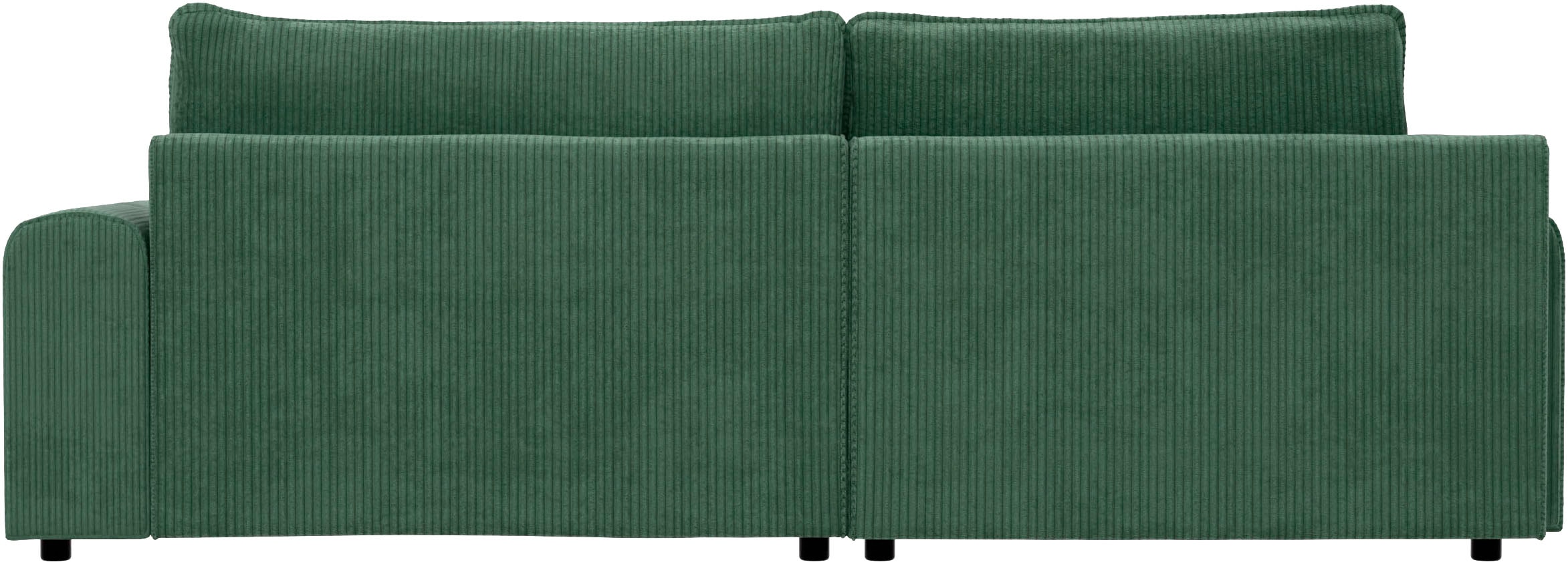 TRENDMANUFAKTUR Ecksofa »Fordon, Schlafsofa mit Bettkasten, Couch in L-Form, Breite 250 cm«, in Cordstoff HYPER, dunkelgrün, Recamiere links