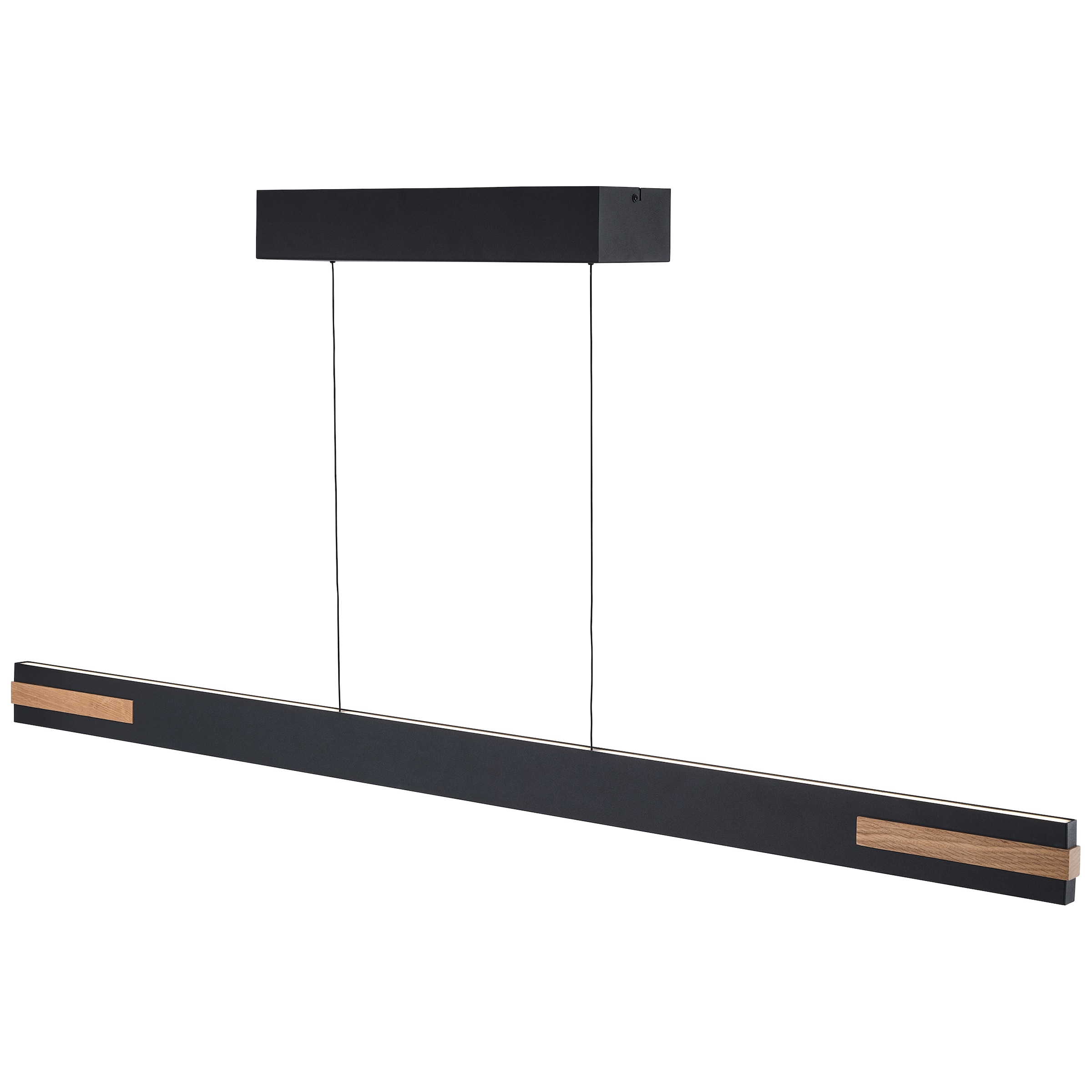 lumiCouture LED Pendelleuchte »Streamline« LED-Modul 1 Stk. Warmweiß 130 x 2 x 150 cm, 3700 lm 2700 K, Aluminium/Holz, schwarz braun