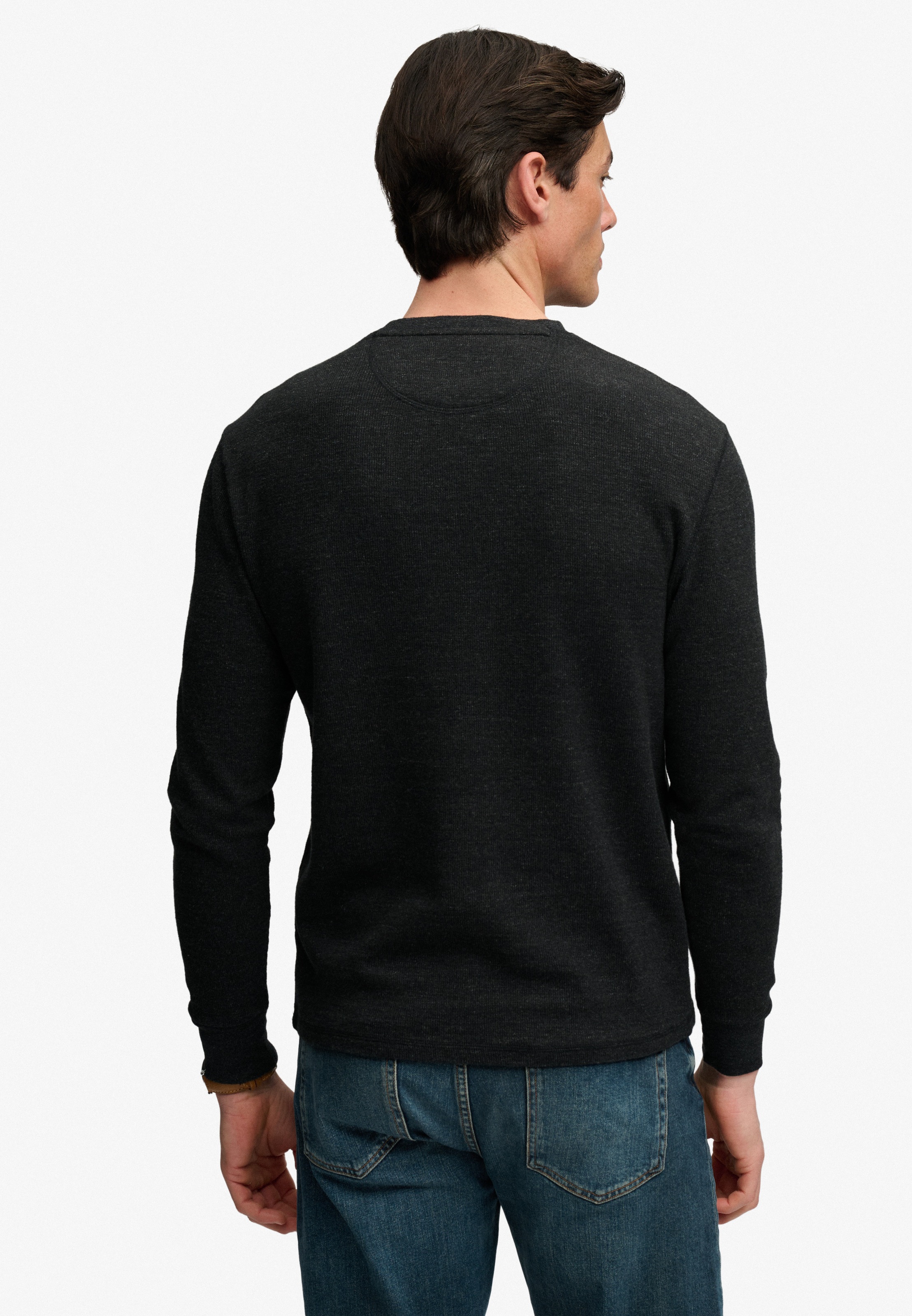 Superdry Langarmshirt »CLASSIC SLUB WAFFLE TOP« aus Baumwolle, Relaxed Fit, mit Rundhalsausschnitt