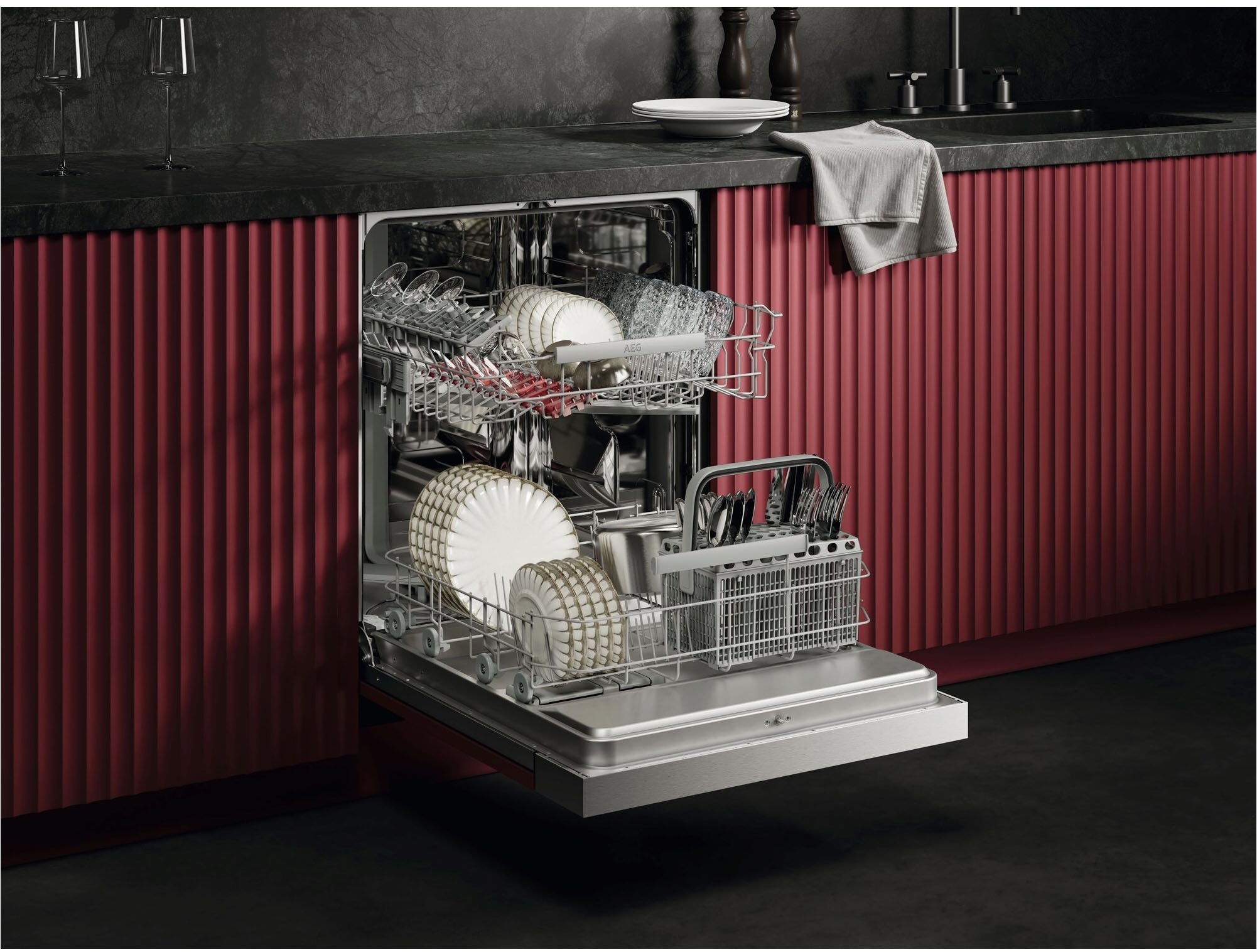 AEG teilintegrierbarer Geschirrspüler 6000 »GT620C2SCM« Spülmaschine – starke Sprühabdeckung, viel Platz & sauber