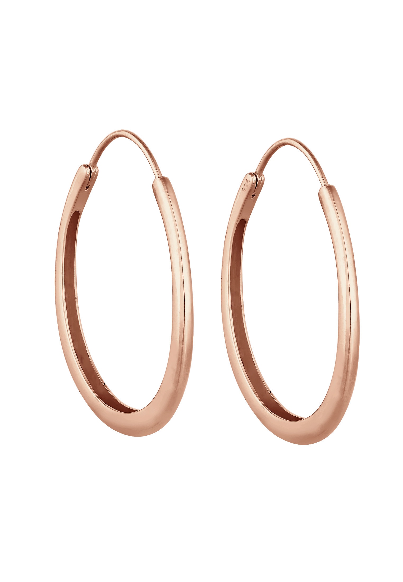 Elli Paar Creolen »Ohrringe Creolen Hänger Oval Geo Basic Trend Big 925 Silber«