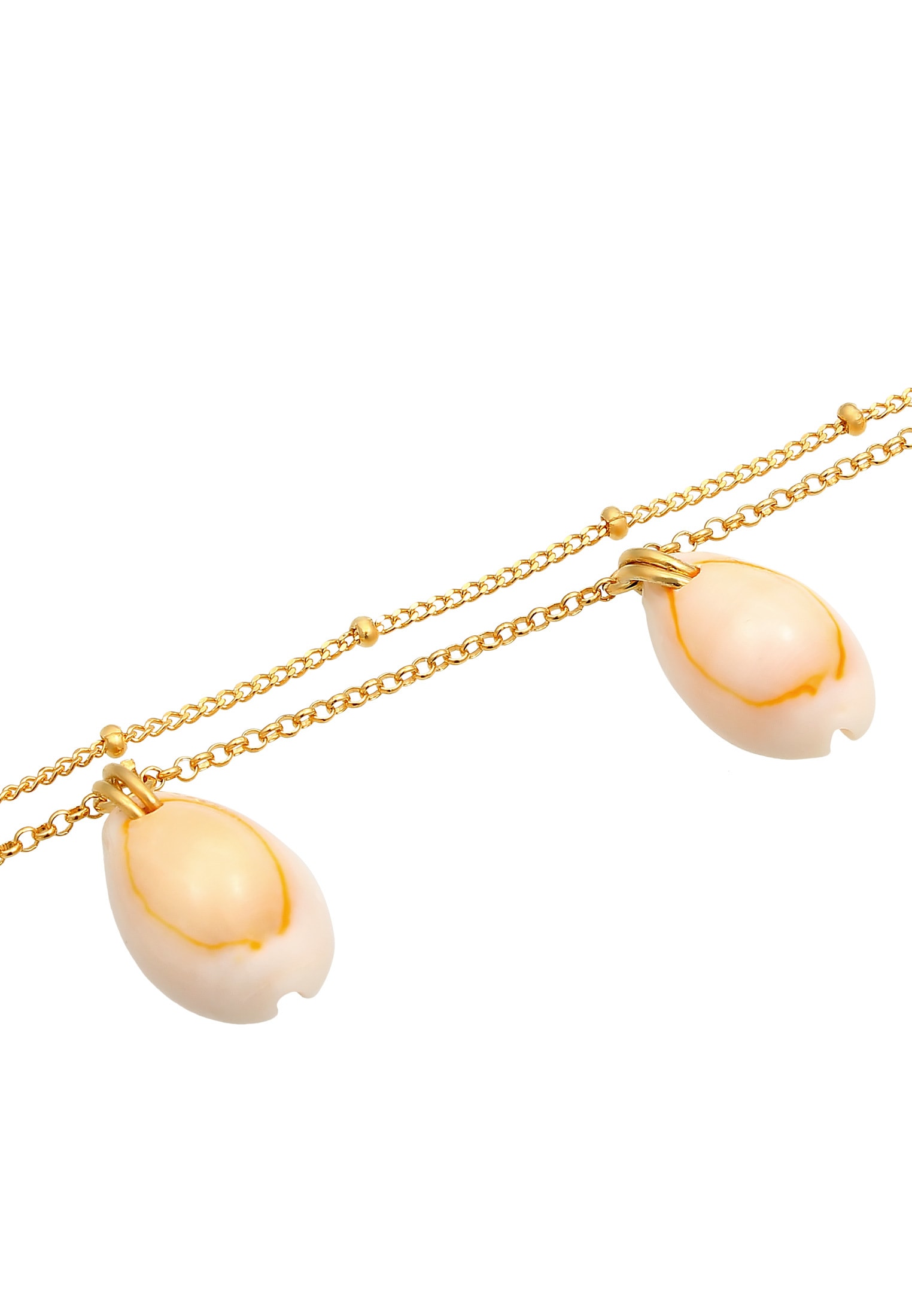 Elli Fußkette »Fußschmuck Fußkettchen Echte Kauri Muscheln Sommer 925 Silber«