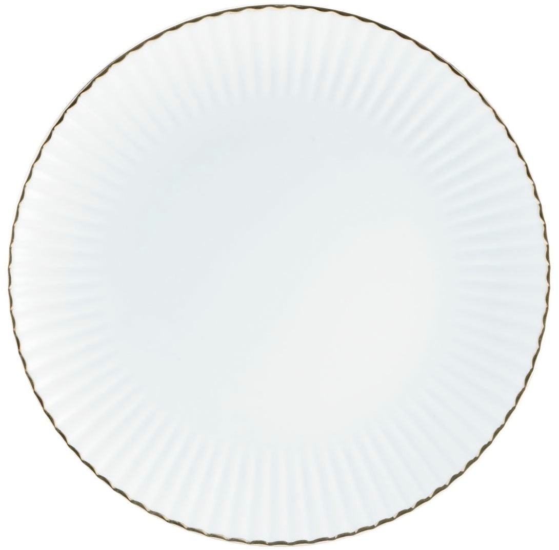 CreaTable Tafelservice »Allegra Goldband, Service 12-tlg.« Teller Set, Klassisch, Elegant, Von Hand gemalter Goldrand