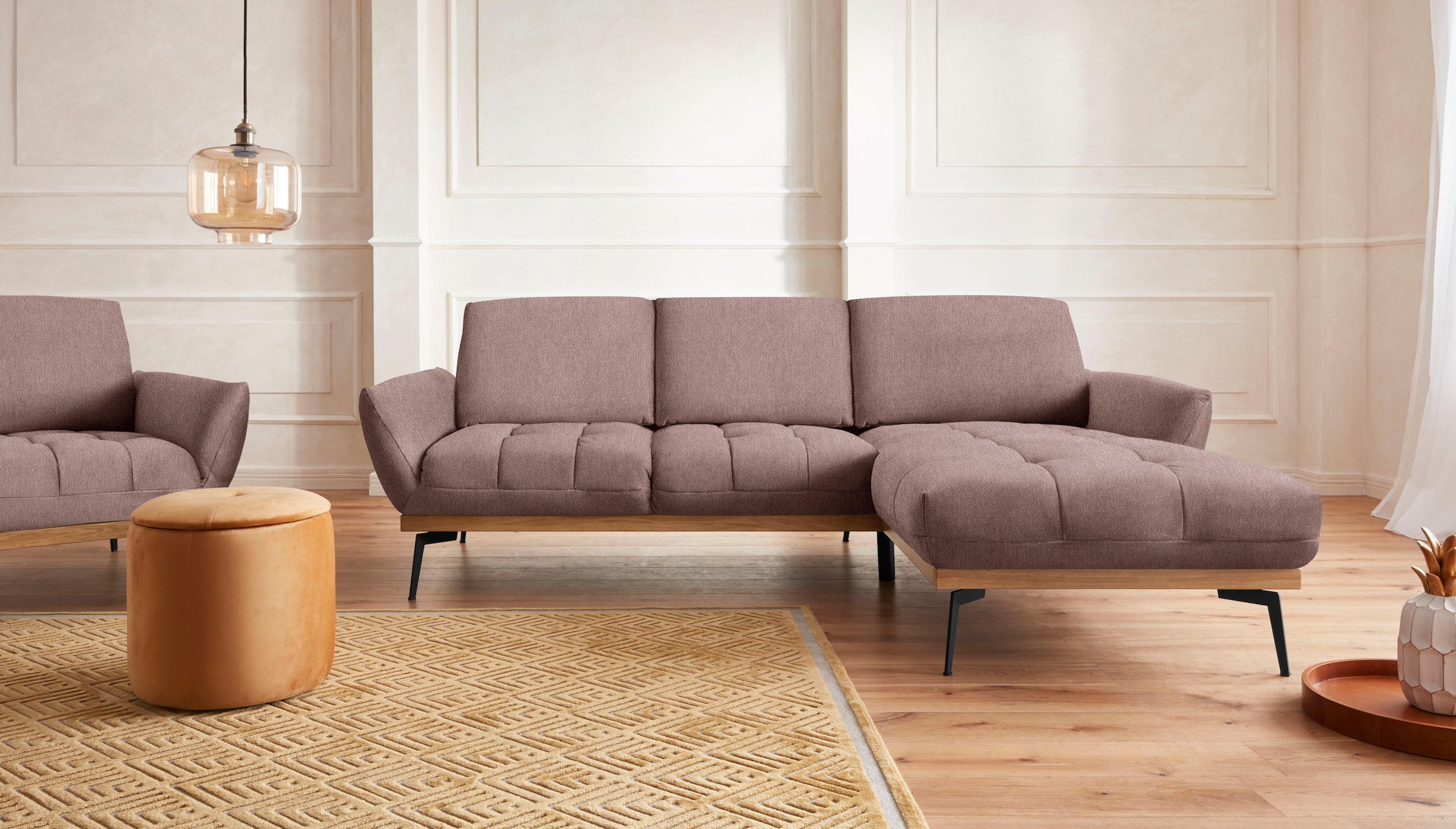 exxpo - sofa fashion Ecksofa »Palic, inkl. Rückenverstellung, bequem, elegant, Breite 245cm, L-Form«