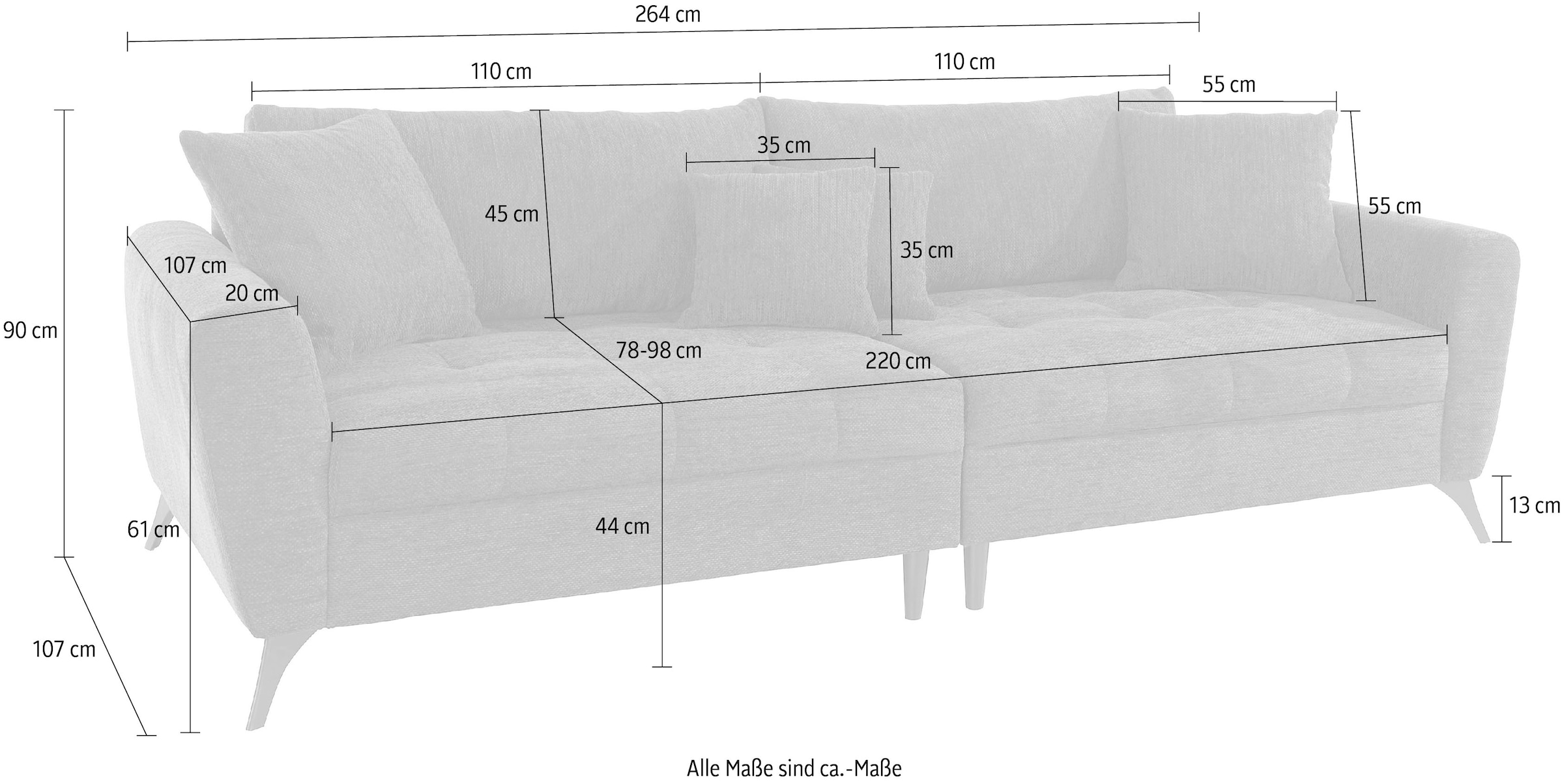 Big-Sofa pro auch Aqua Belastbarkeit bis bestellen INOSIGN »Lörby«, 140kg auf Sitzplatz, mit Raten clean-Bezug