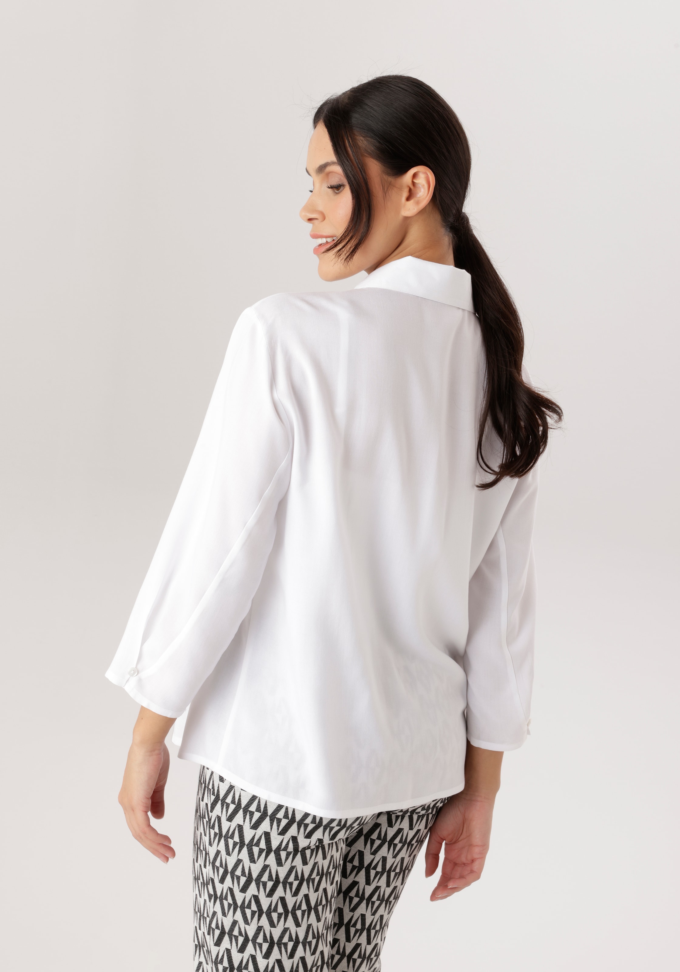 Aniston SELECTED Hemdbluse mit Hemdkragen und 3/4-langen Ärmeln