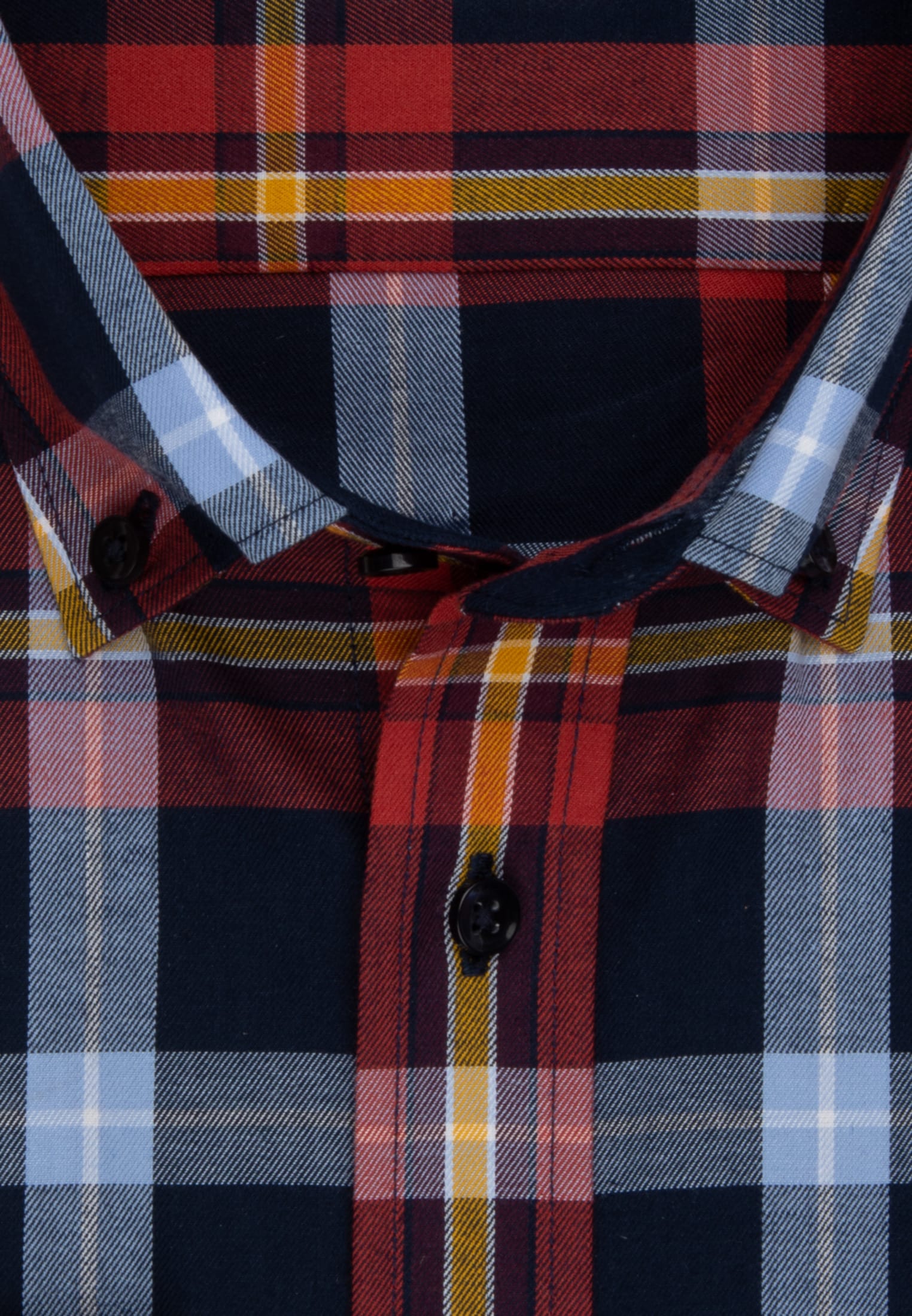 seidensticker Flanellhemd »Regular«, Regular Langarm Button-Down-Kragen Karo