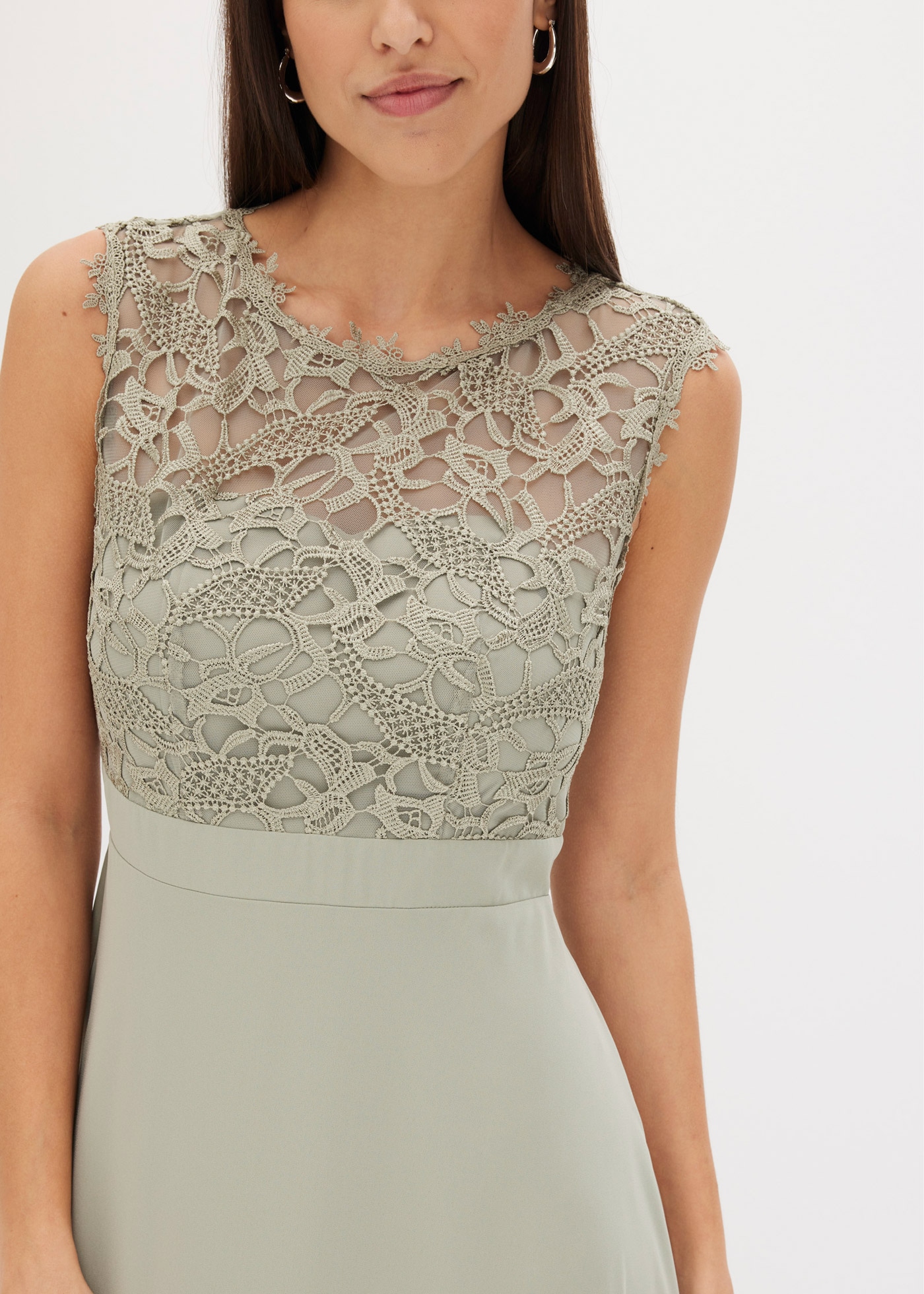 bonprix Maxikleid »Maxikleid mit Spitze« für festliche Anlässe, vollständig gefüttert, taillierte Passform