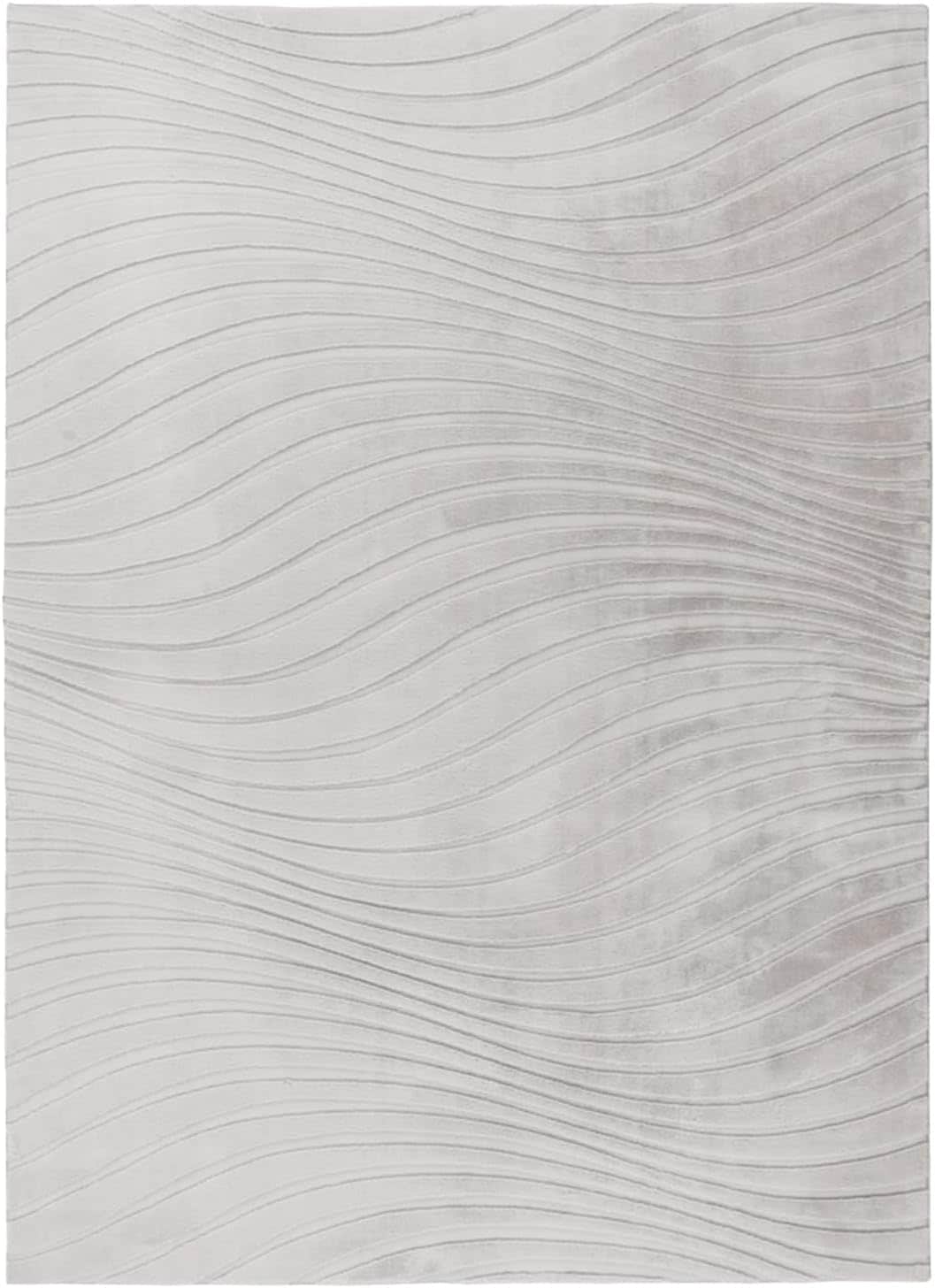 Carpet City Teppich »WAVES 503« rechteckig 12 mm Höhe Kurzflor, Hochtief-Muster/ 3D-Effekt, Uni, Wohnzimmer, Schlafzimmer