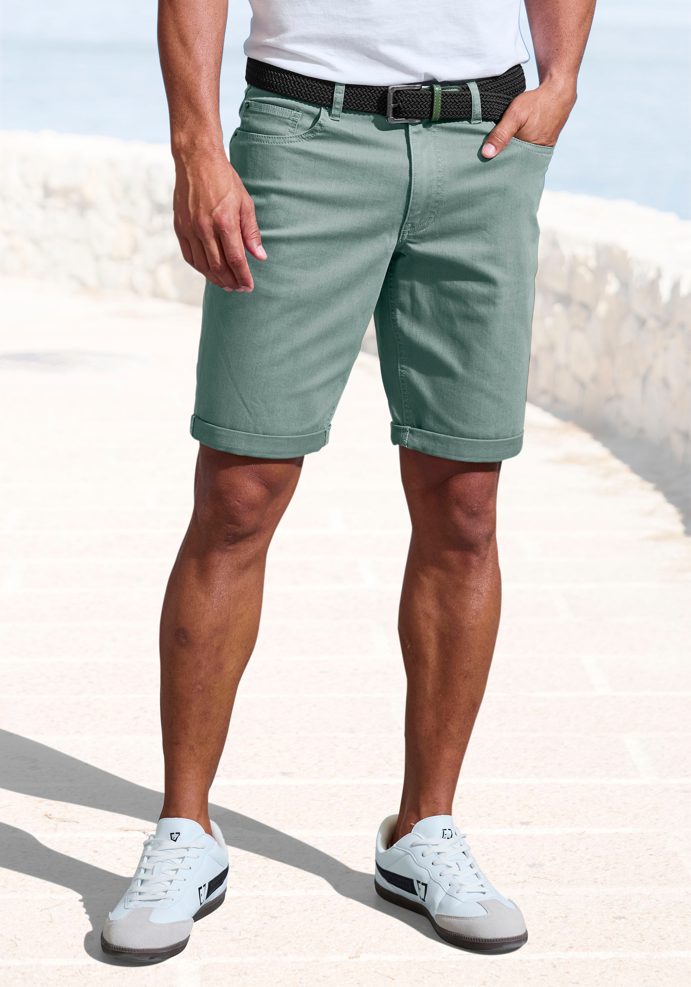 John Devin Jeansshorts "5-Pocket Shorts" aus elastischer Denim-Qualität