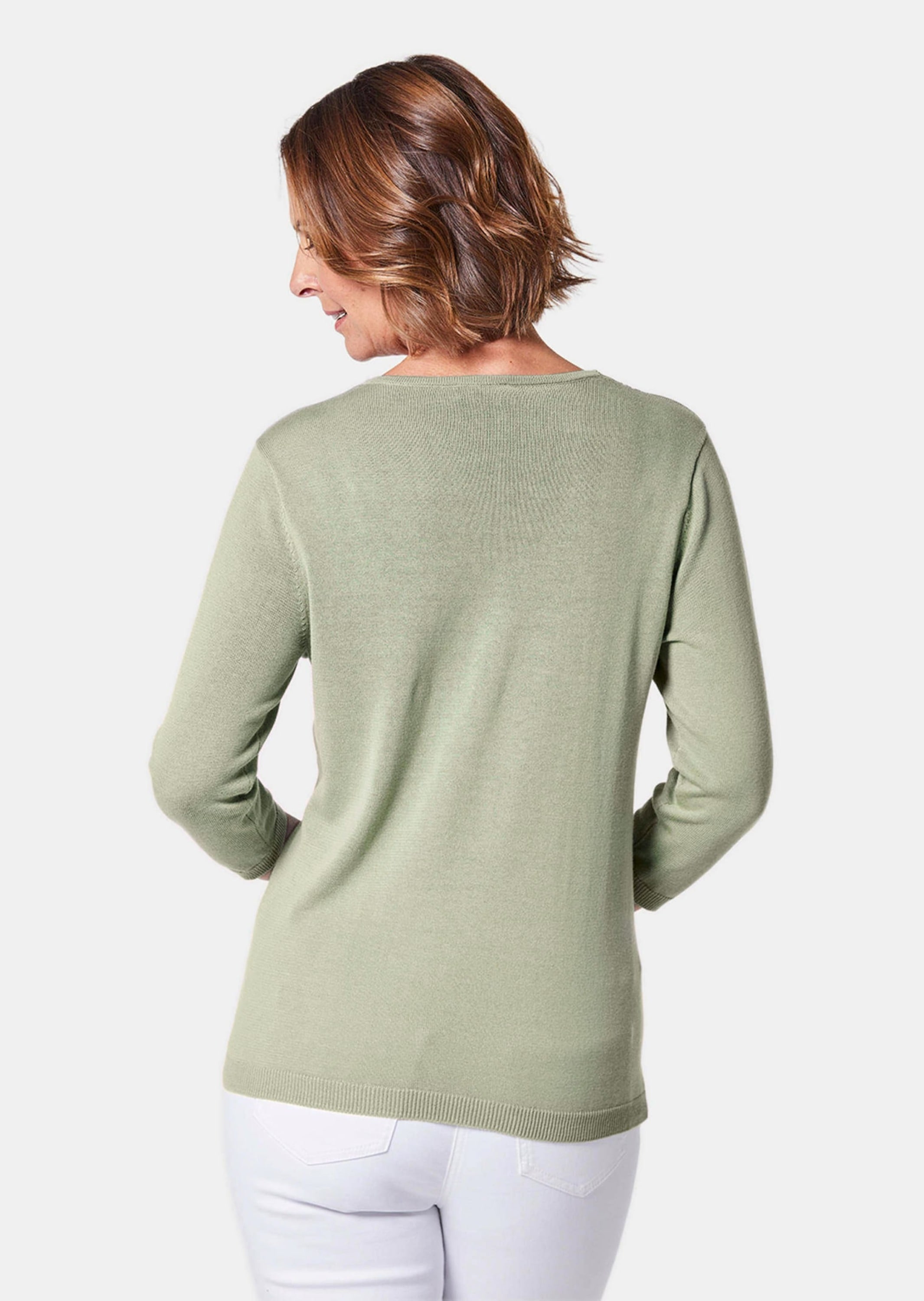 GOLDNER Rundhalspullover »Strickpullover Unkomplizierter Pullover mit V-Ausschnitt«