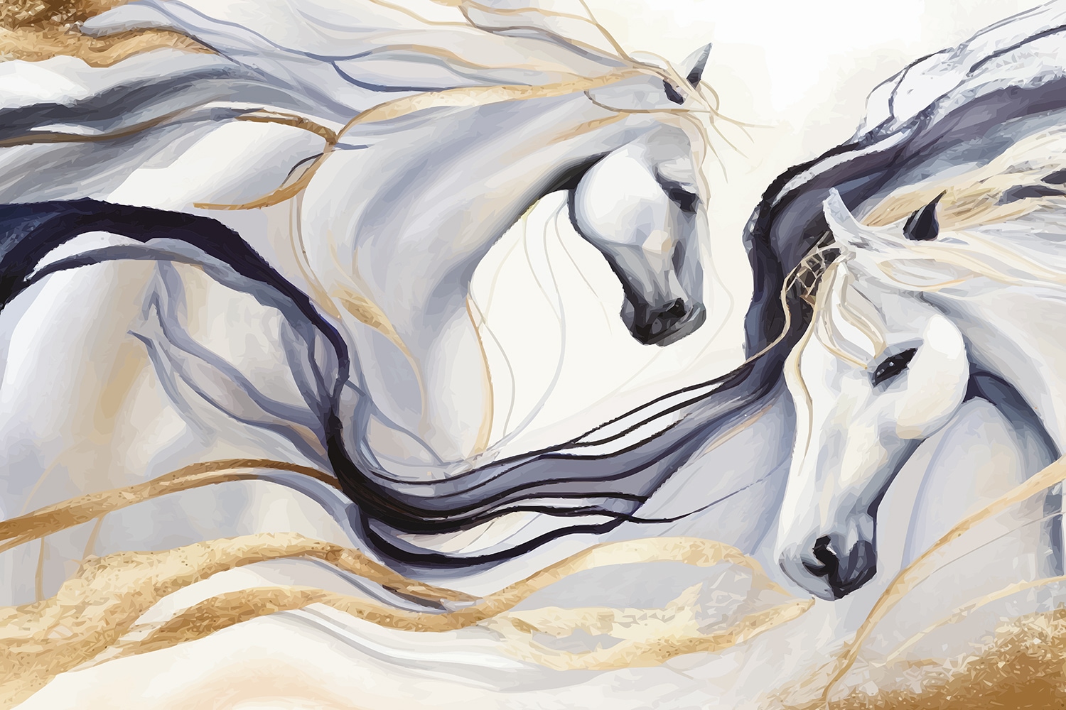 queence Leinwandbild »Kathrin« Kunst | Pferde | Pferdebilder | klassische Fantasie 1 Stk. tlg. Premium-Leinwandstoff, Handarbeit aus Deutschland