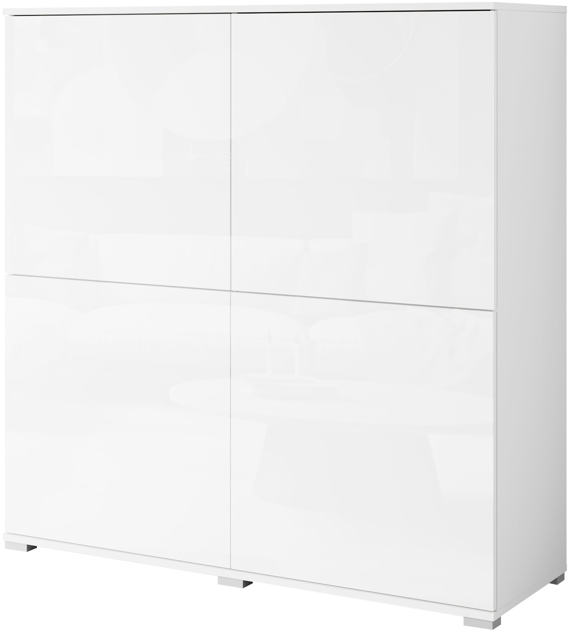 OTTO home Highboard »Kenia, moderne grifflose Hochkommode mit 4 Türen, Breite 120 cm« 1 Stk. tlg. Push-to-Open-Fronten, höhenverstellbaren Einlegeböden