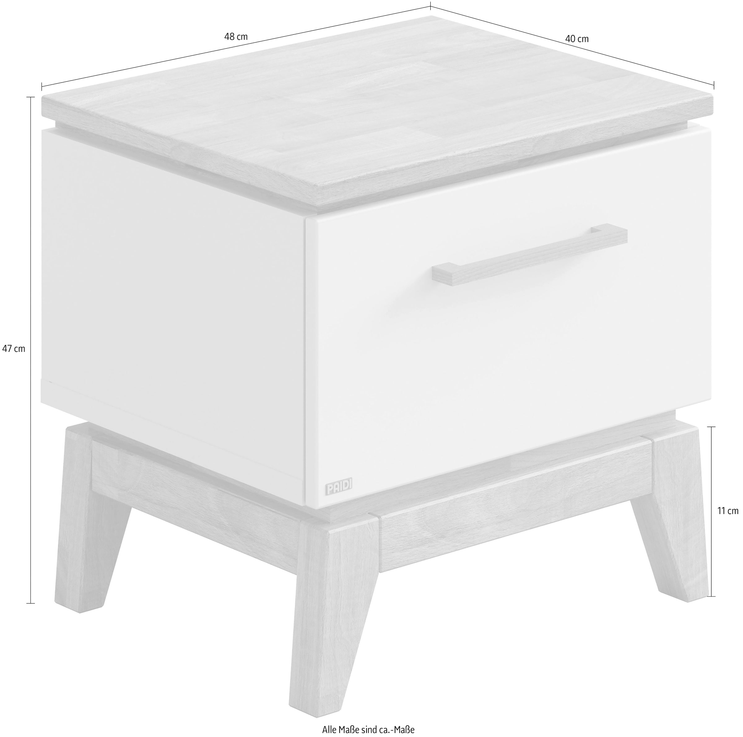 PAIDI Nachtkommode »STIENE in Beige oder Grau, Schublade mit Soft-Close« B/H/T ca. 48/47/40cm,  moderner und langlebiger Nachttisch mit Massivholz, geprüfte Qualität
