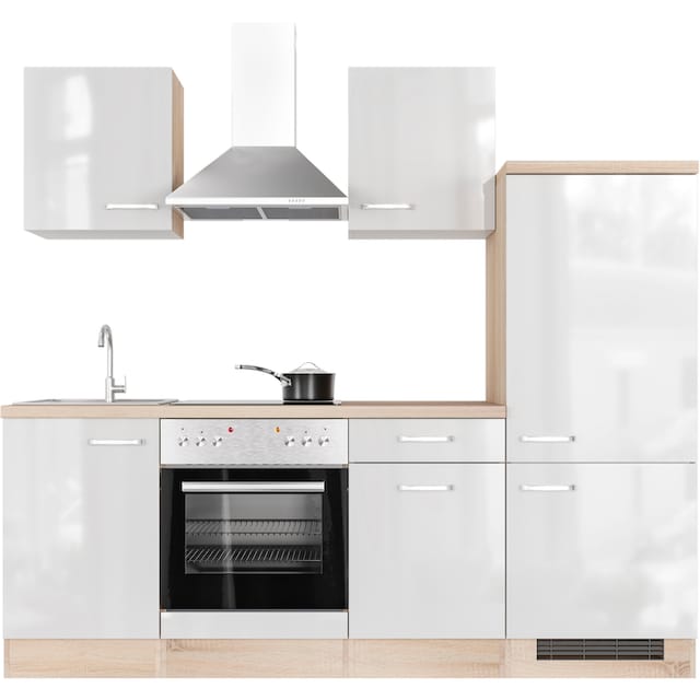 Flex-Well Küche »Florenz«, mit E-Geräten, Breite 220 cm, in vielen  Farbvarianten erhältlich auf Raten bestellen