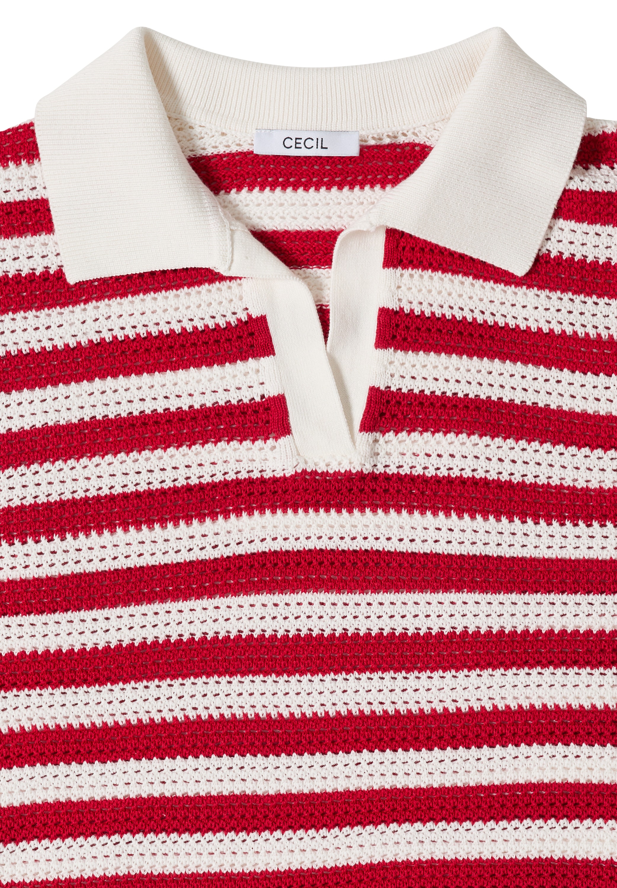 Cecil Kurzarmpullover in Mesh-Qualität