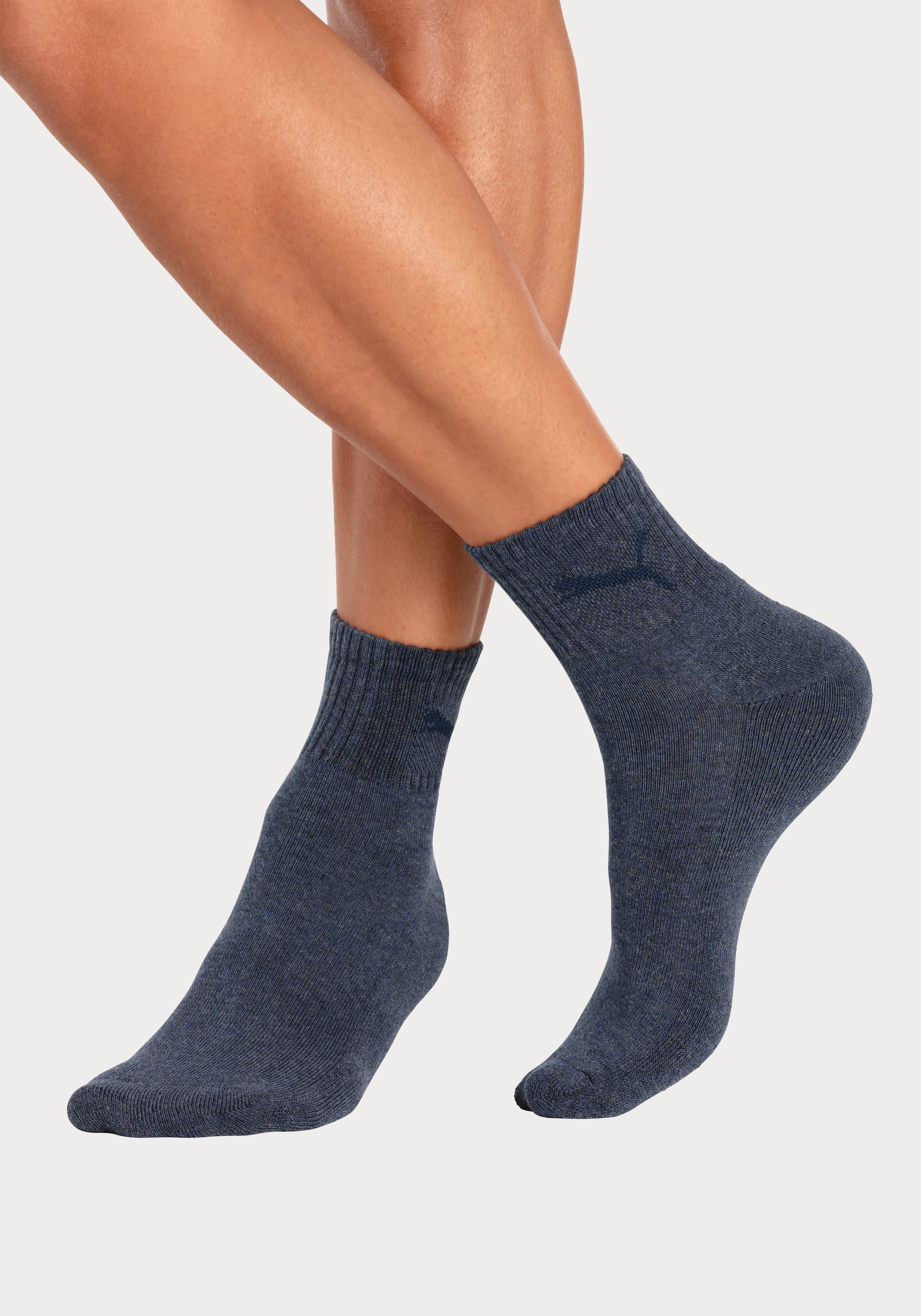 PUMA Sportsocken »short crew«, (3 Paar), mit klassischer Rippe