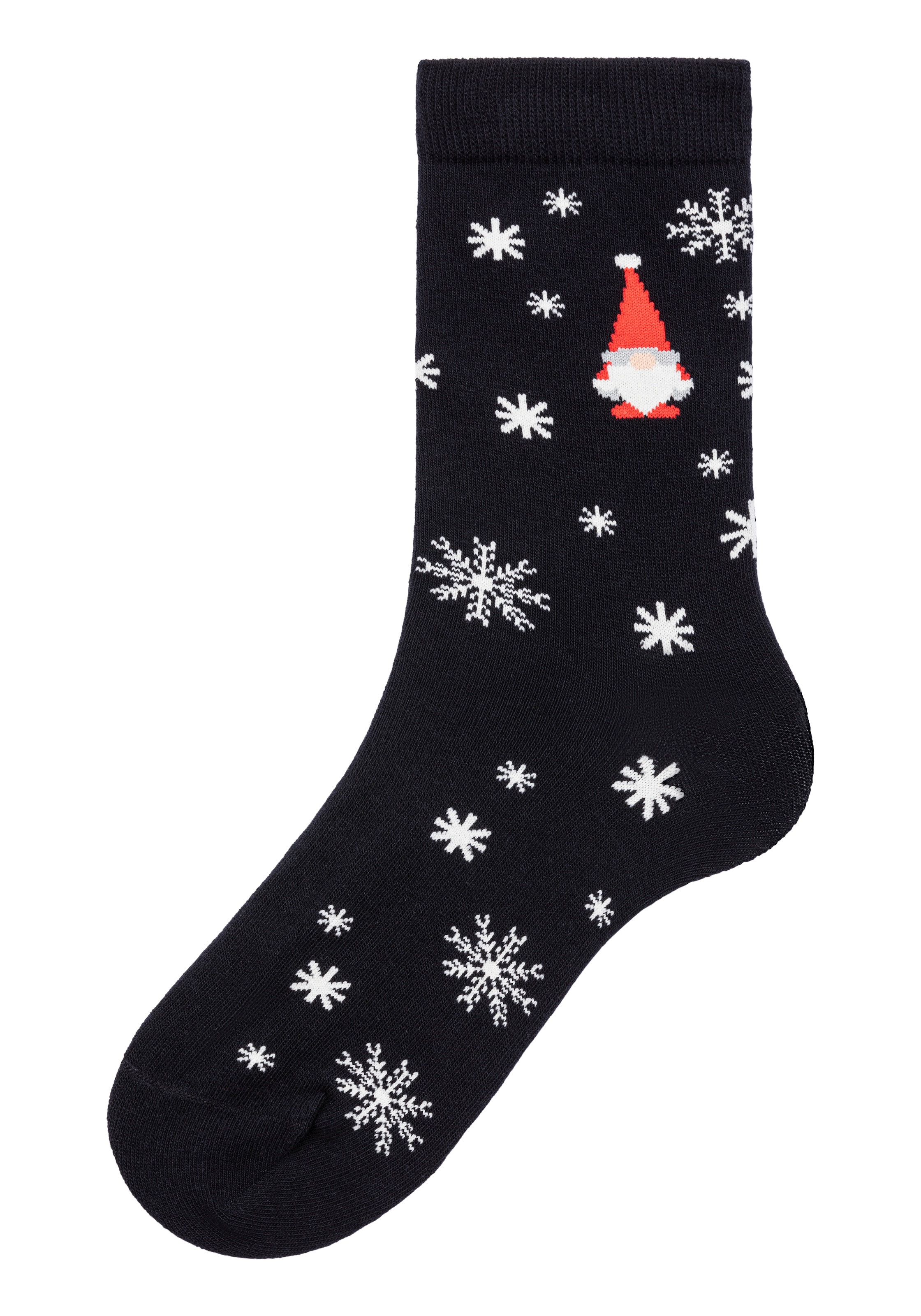 H.I.S Basicsocken Packung, 3 Stk. tlg. Weihnachten, mit weihnachtlichen Motiven