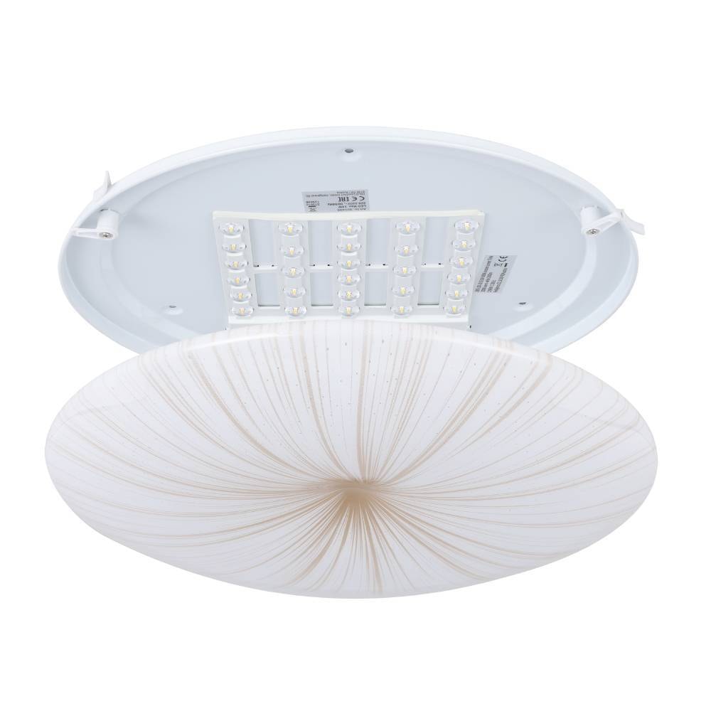 EGLO Deckenleuchte »NIEVES 1 Deckenlampe, Kristalleffekt, weiß, gold, Kunststoff, Metall«, Leuchtmittel LED-Modul | LED fest integriert, Wohnzimmerlampe, Schlafzimmer, Küche, Flur, zeitloses Design, 41x6,5cm