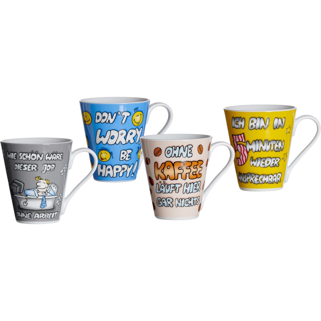 Ritzenhoff & Breker Becher »Büro«, (Set, 4 tlg., 4 Kaffeebecher (280 ml, 10 cm hoch, 9 cm Durchmesser)