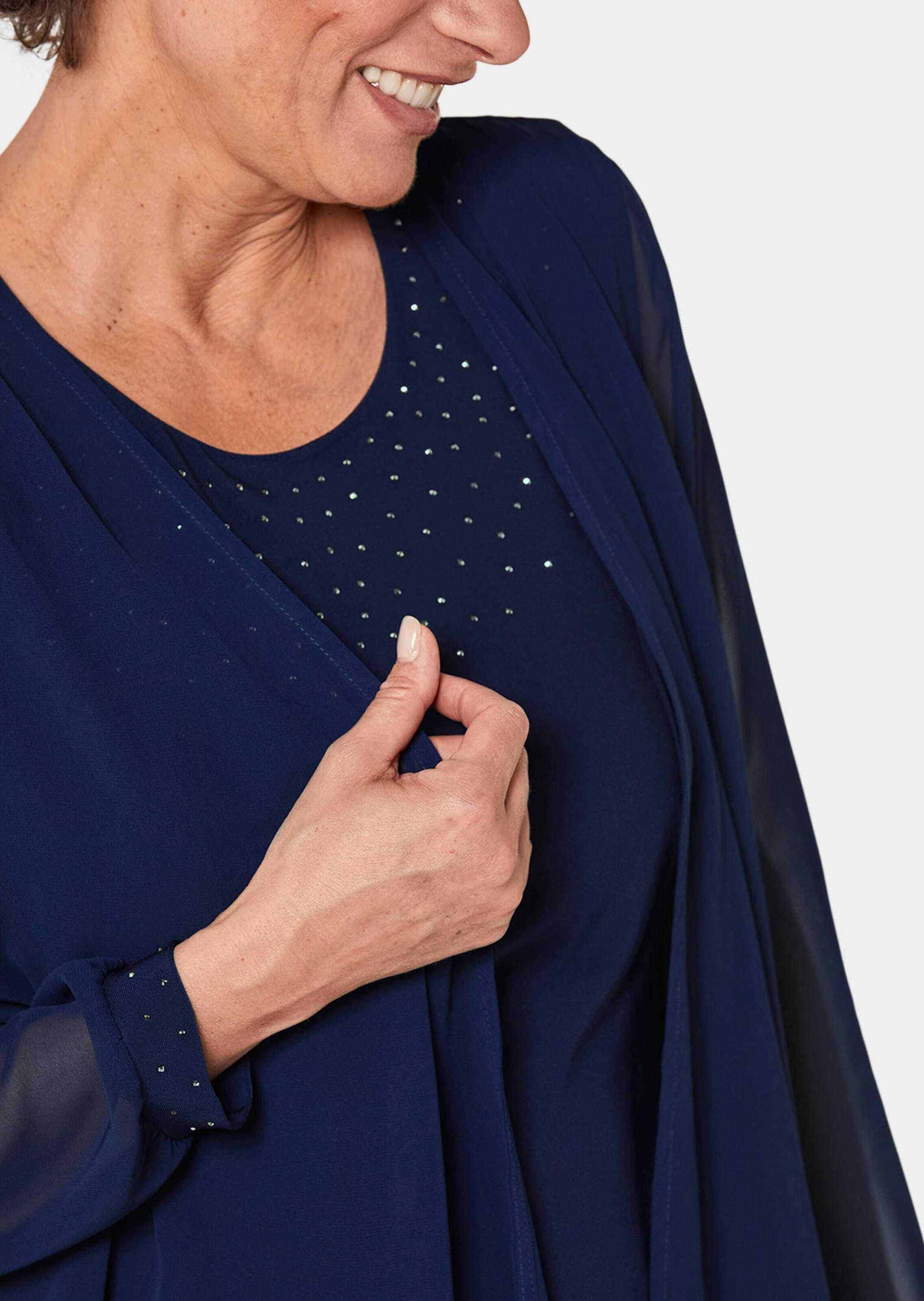 GOLDNER 2-in-1-Kleid »Kurzgröße Kleid mit feinem Chiffonjäckchen«