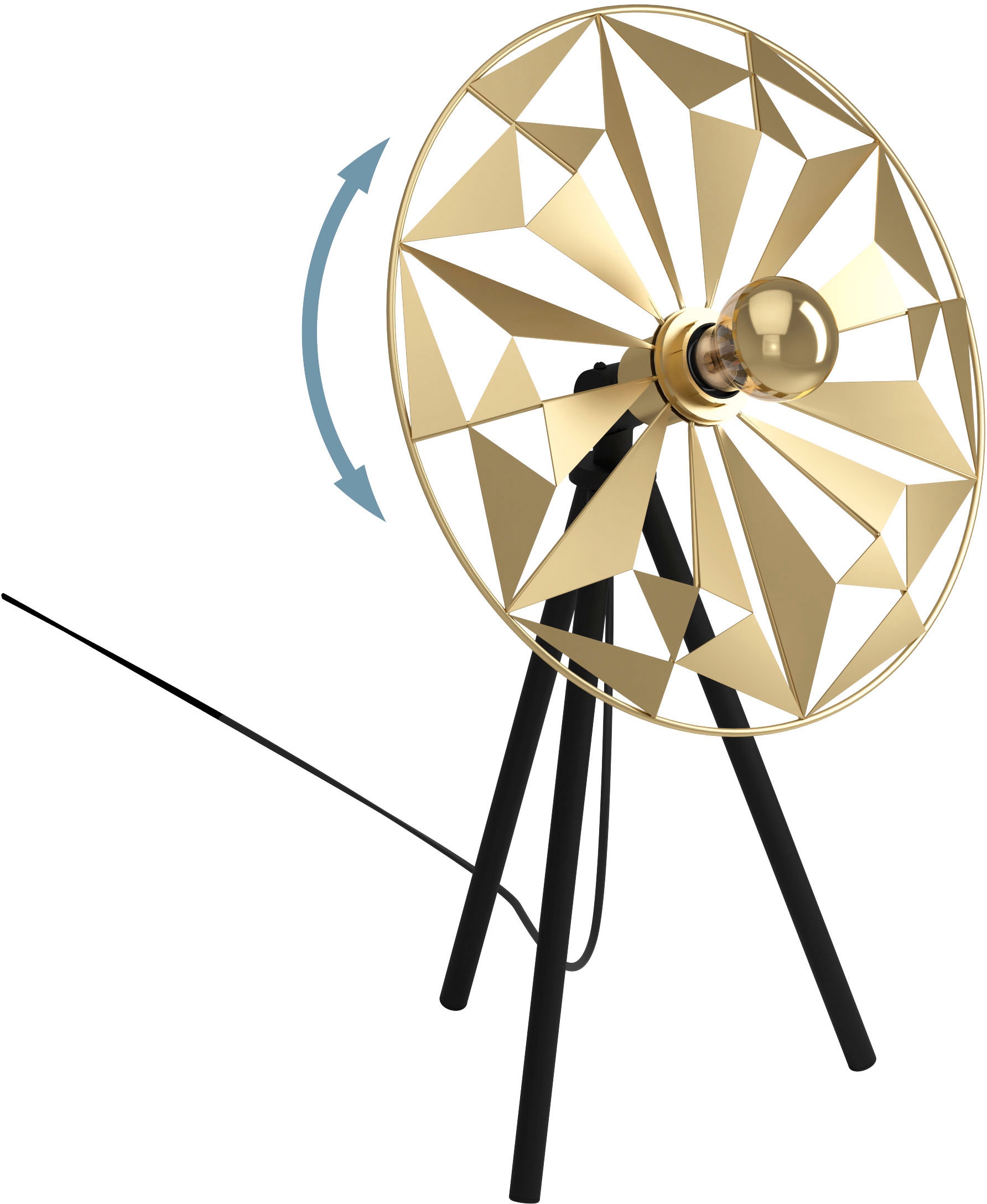 EGLO Tischleuchte »CASTANUELO« E27 1 Stk. Tischleuchte in schwarz und gold aus Stahl  -  exkl. E27 - 40W