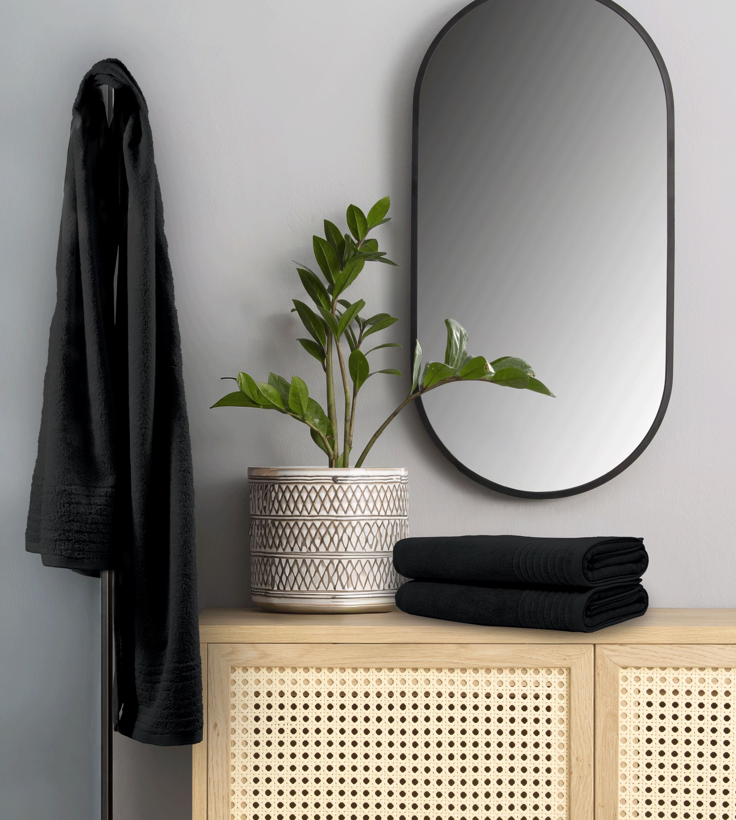 my home Saunatuch »Sanremo Premium, Premium Handtücher, 600 gr/m², 80x200cm« Bordüre, einfarbig, flauschig, weich, dicke Qualität, 5 Jahre Garantie