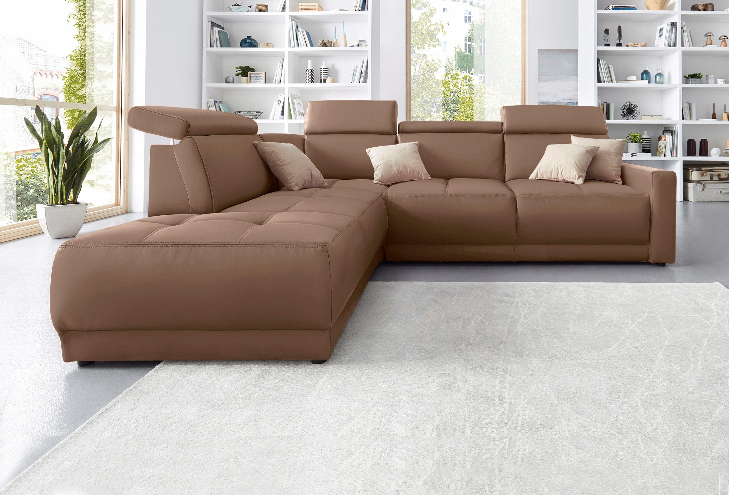 DOMO collection Ecksofa »Ava L-Form«, mit Ottomane, Federkern wahlweise mit Kopfteilverstellungen