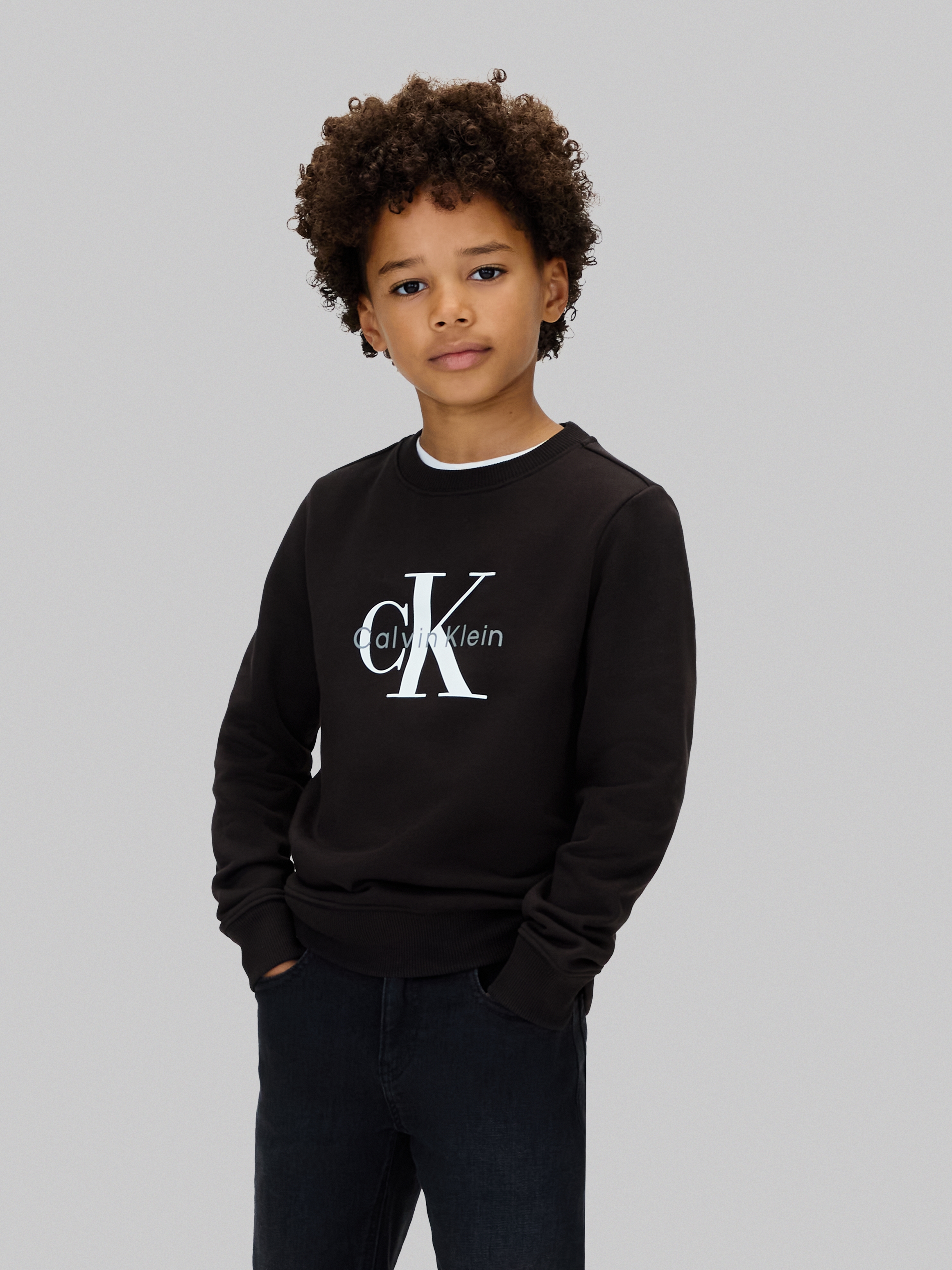 Calvin Klein Jeans Sweatshirt »CK MONOGRAM TERRY CN SWEATSHIRT«, für Kinder bis 16 Jahre, Logo-Print
