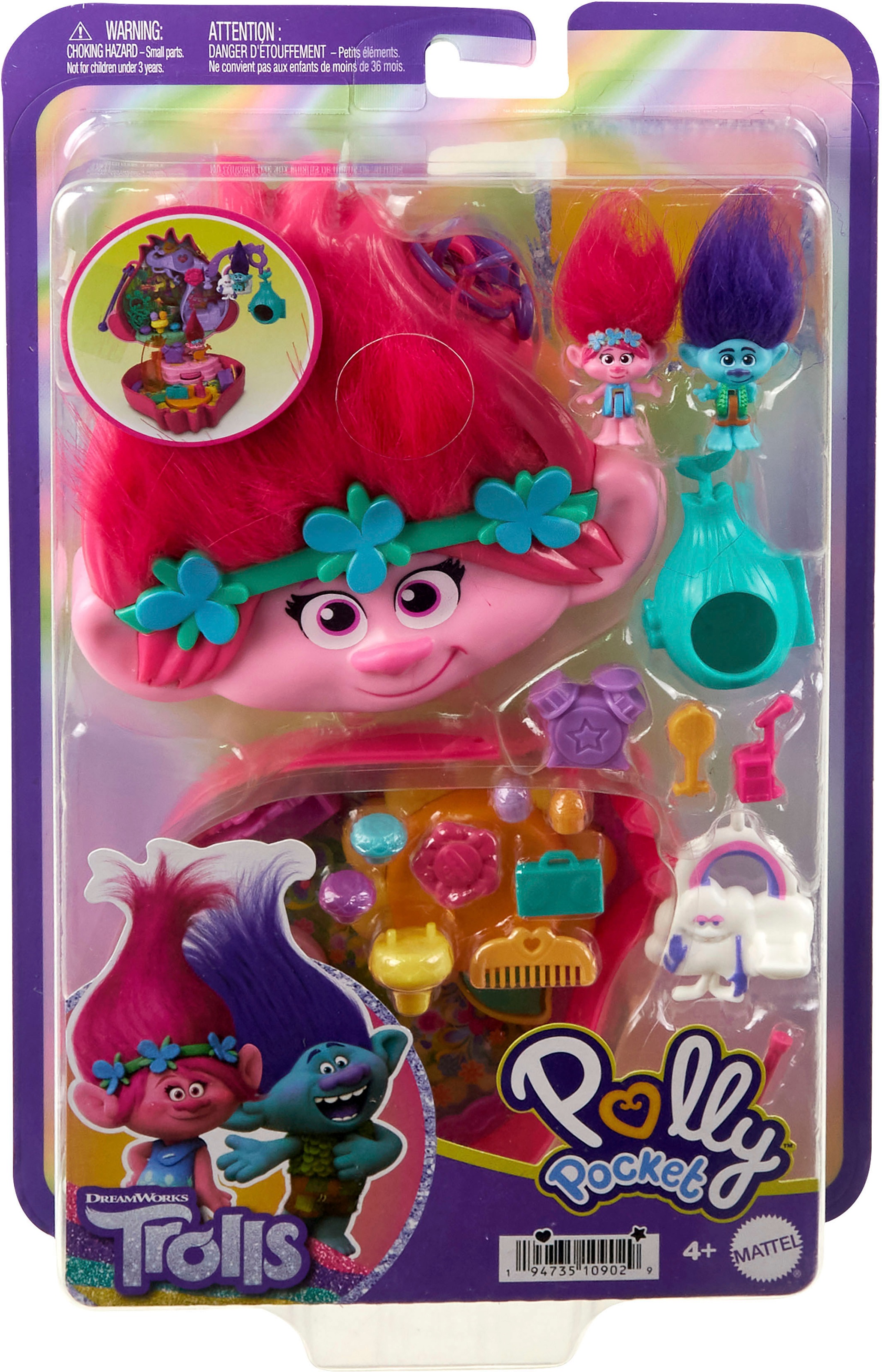 Mattel® Spielwelt »Trolls, Polly Pocket Schatulle«, (Set)