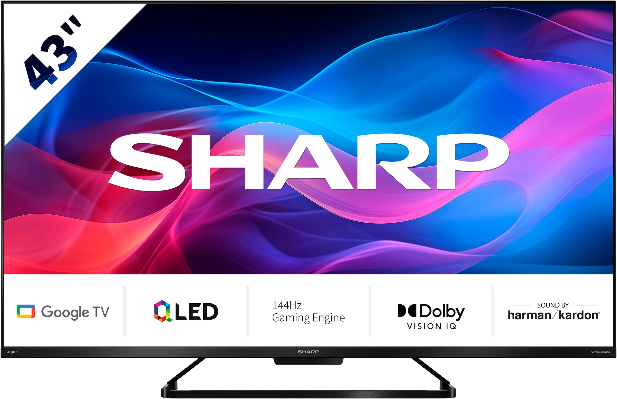 Sharp QLED-Fernseher »4T-C43GRx«, 4K Ultra HD, Smart-TV-Google TV