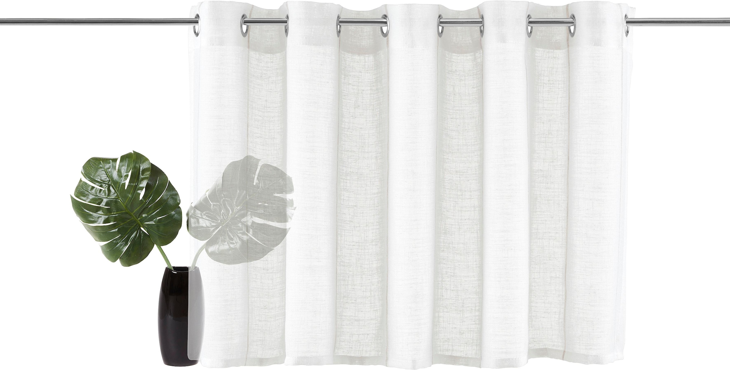 OTTO home Scheibengardine »Clea« Ösen 1 Stk. tlg. Polyester, mit Längsstreifen in grober Struktur