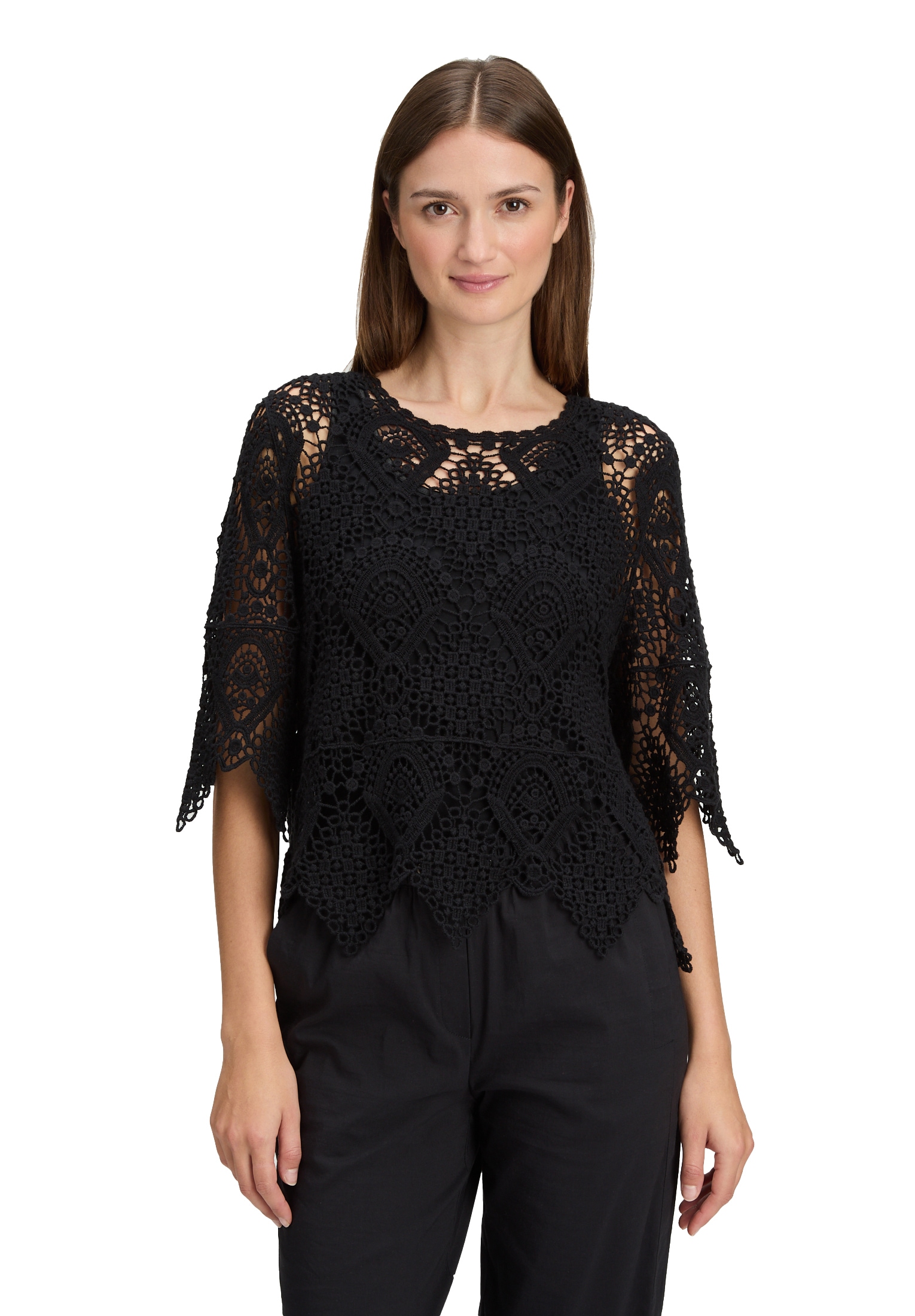 Betty&Co Rundhalspullover »Lochstrick-Pullover mit Lochmuster«