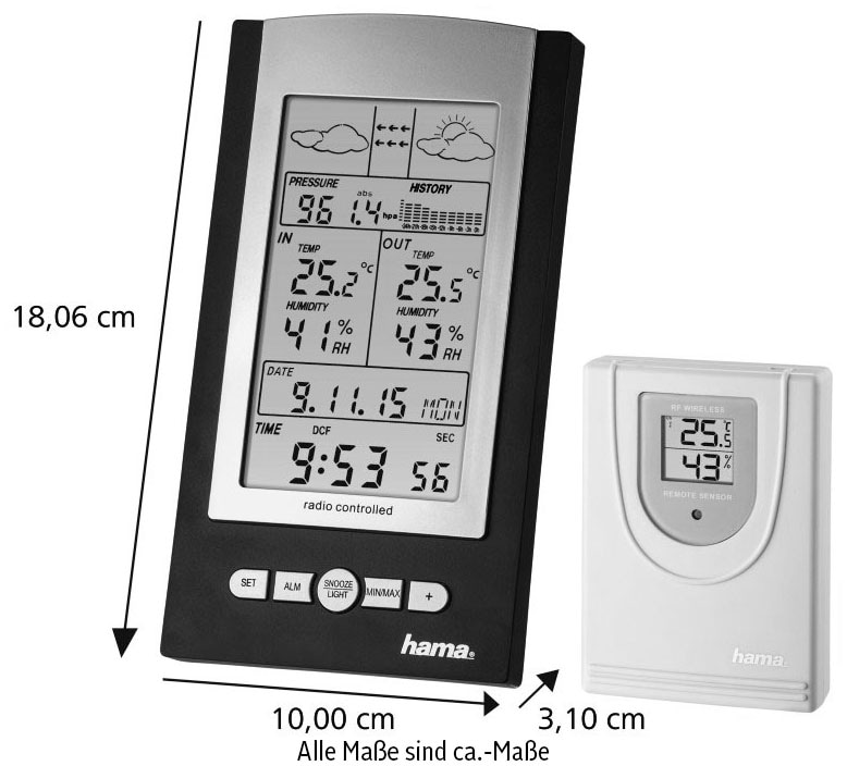 Hama Wetterstation »Elektronische Wetterstation "EWS-800" Mit Funk-Außensensor«