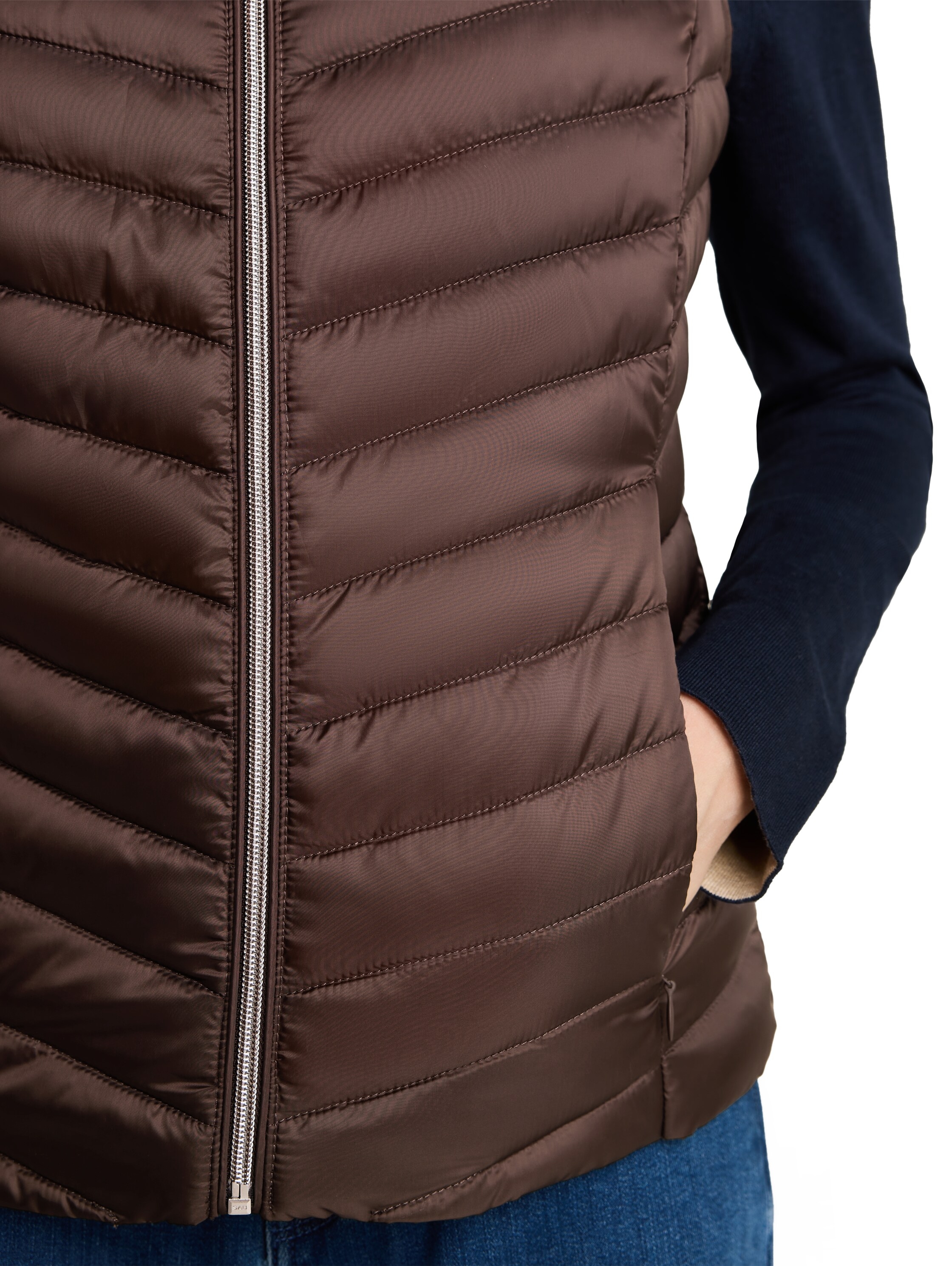 TOM TAILOR Steppweste mit Stehkragen und feiner Stepp-Struktur