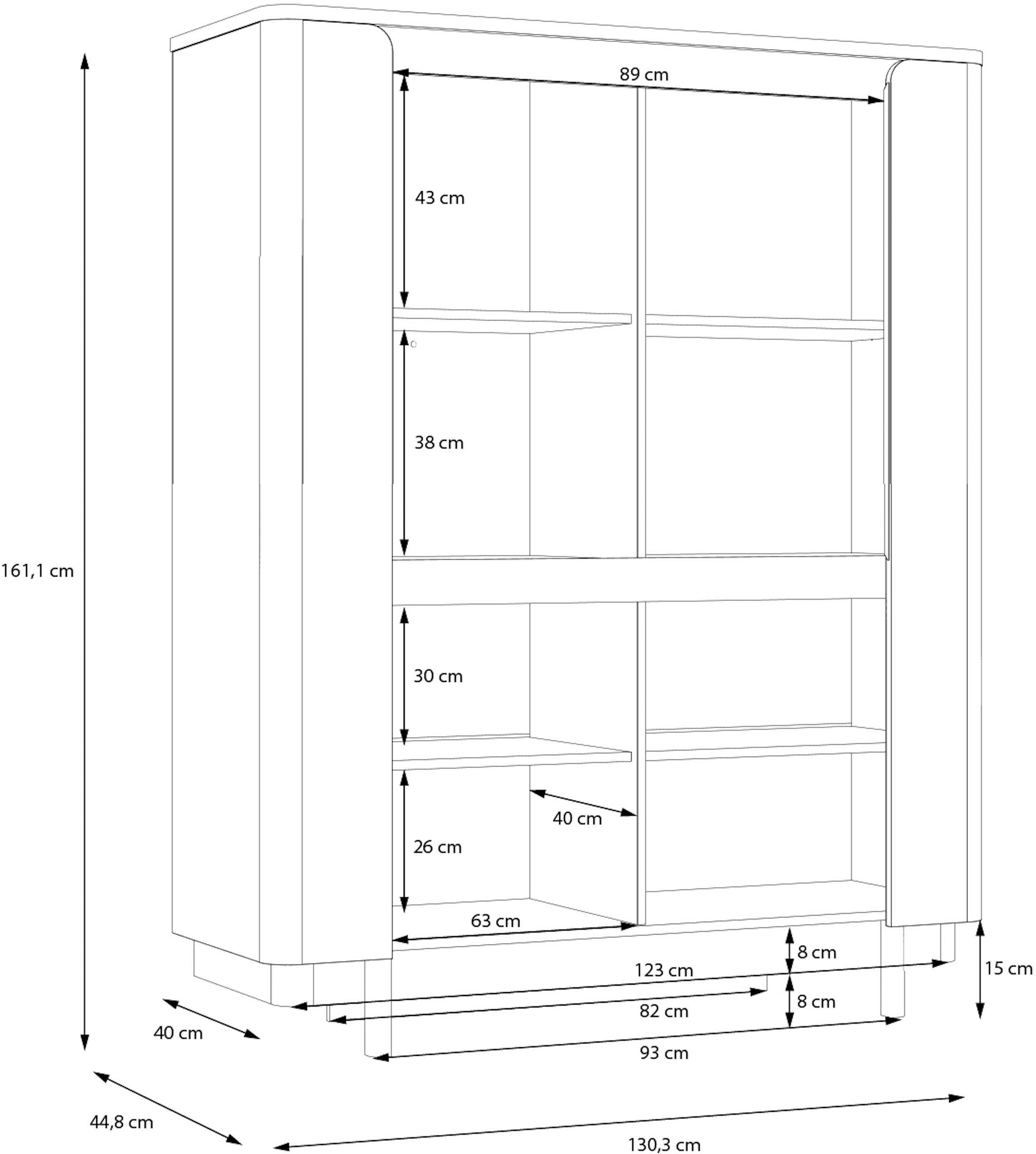 FORTE Vitrine »Vodol«, Highboard, Soft Close, ABS Kanten