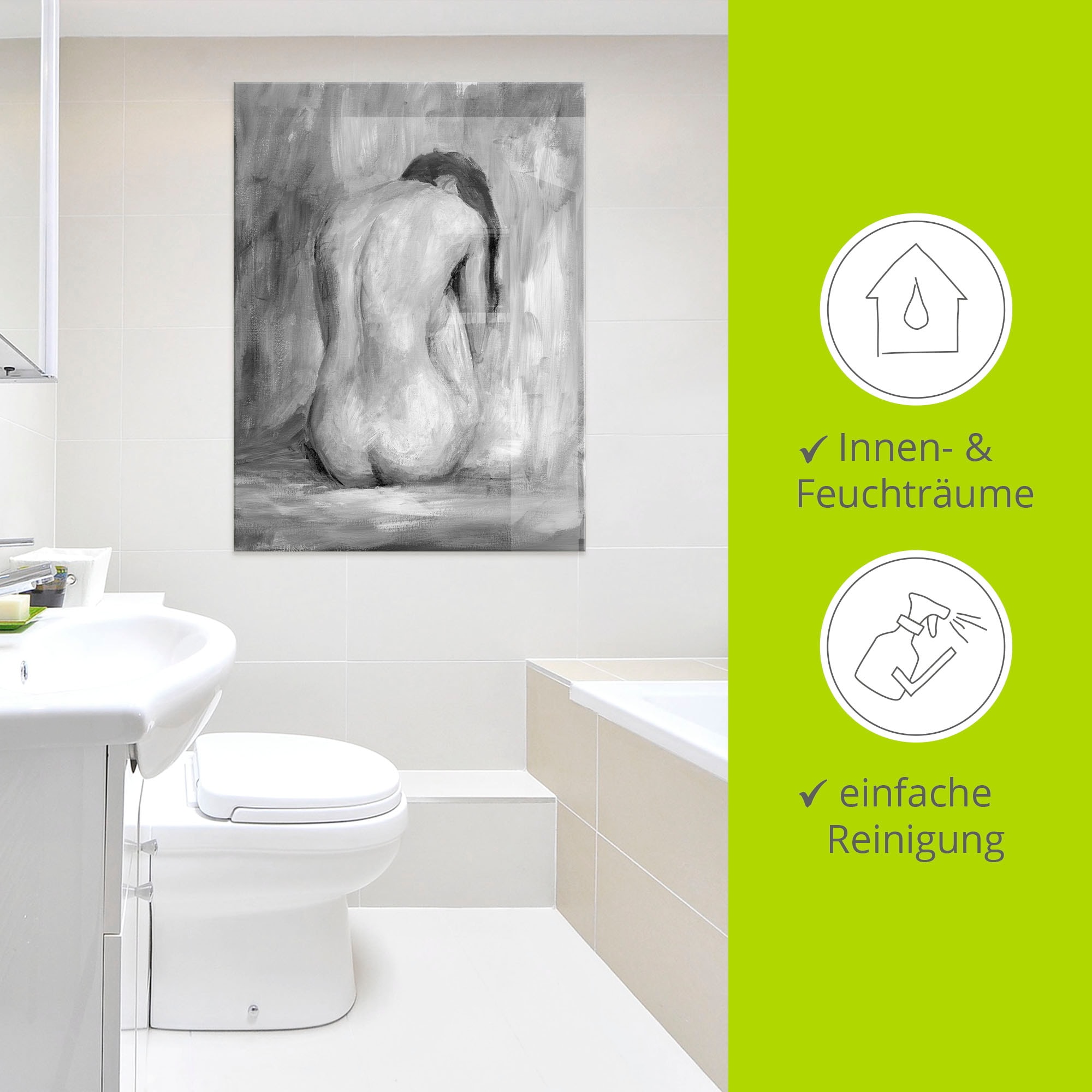 Artland Glasbild »Figur in schwarz & weiß II« Frau 1 Stk. tlg. in verschiedenen Größen