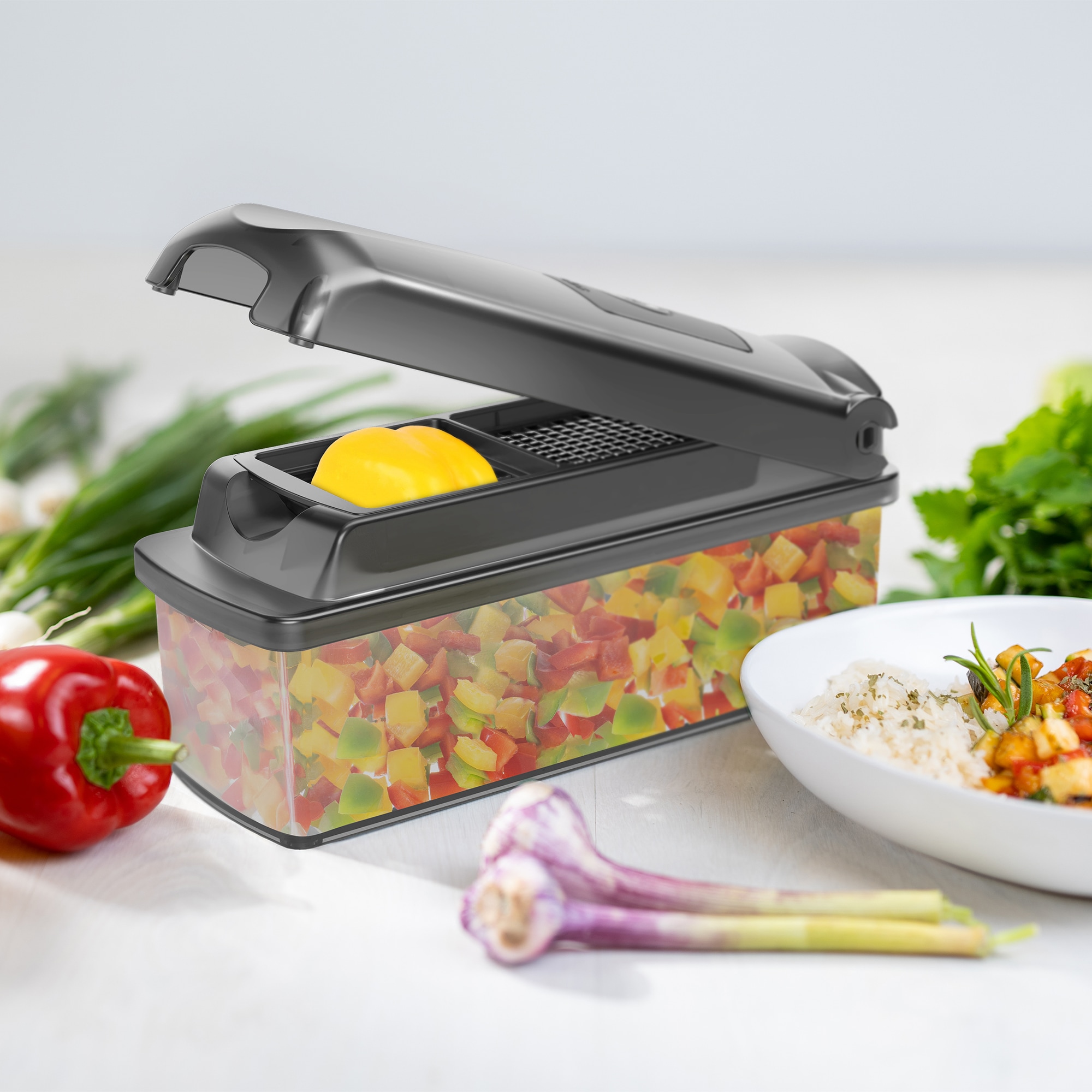 Genius Gemüseschneider »Nicer Dicer Plus Jubiläums-Edition, Set 13-tlg.« Zerkleiner mit XXL- Messereinsätze