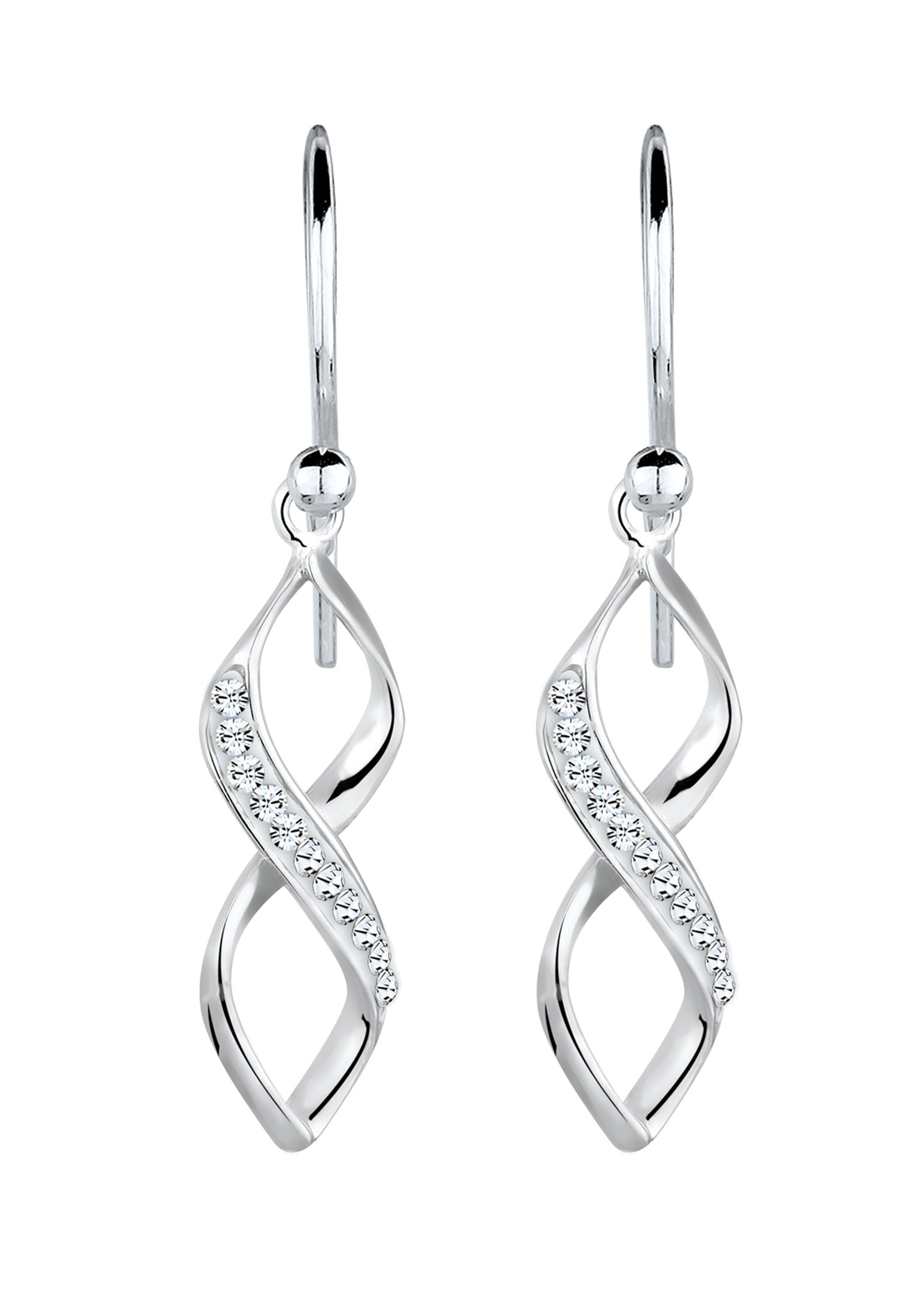 Elli Paar Ohrhänger »Ohrringe Infinity Kristalle Spirale Silber«