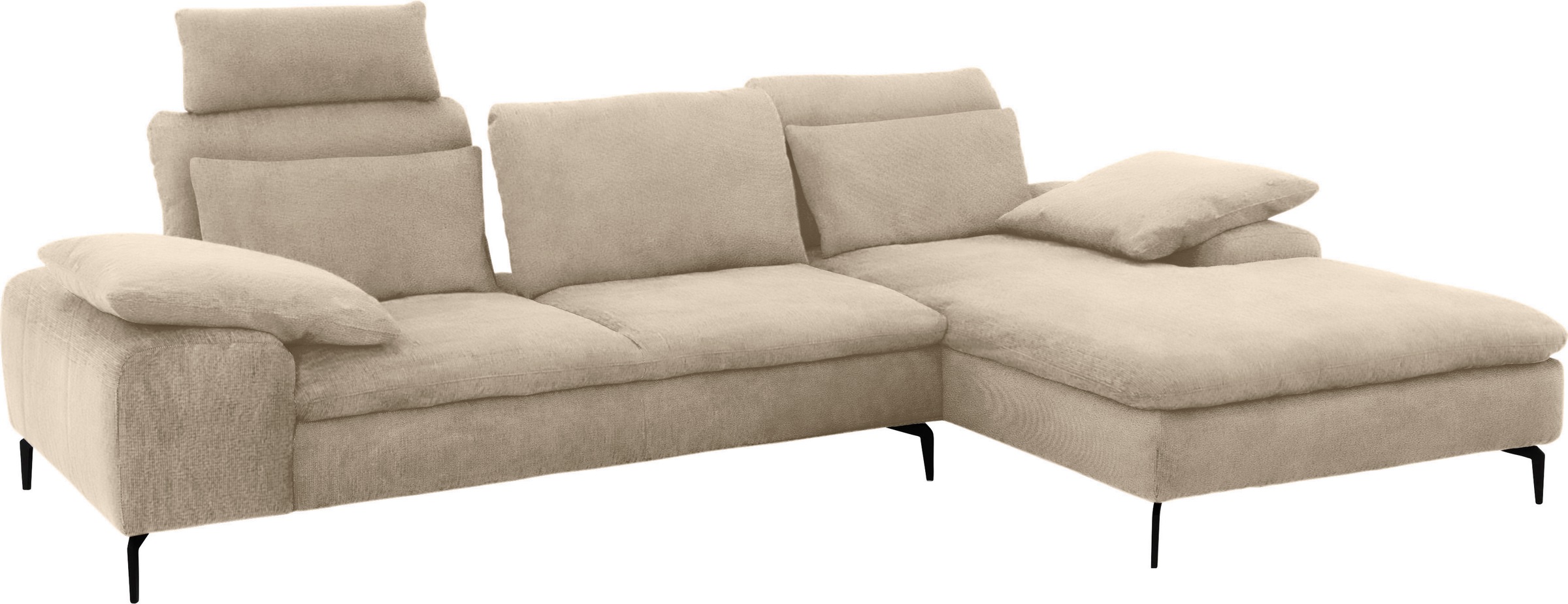 W.SCHILLIG Ecksofa »valentinoo, Designsofa, bequem, elegant und zeitlos, L-Form«, (Set), inklusive Hocker, mit Sitztiefenverstellung, Breite 299 cm