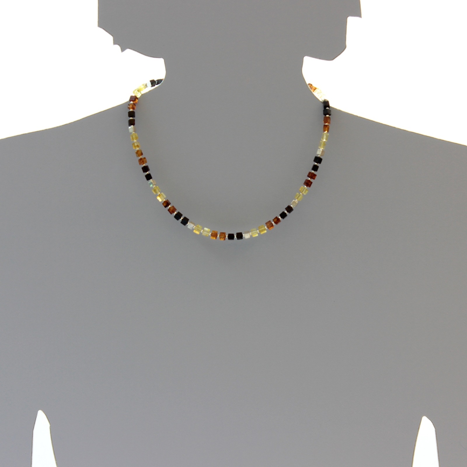 OSTSEE-SCHMUCK Kette ohne Anhänger »- Würfel 4 - Bernstein -,«