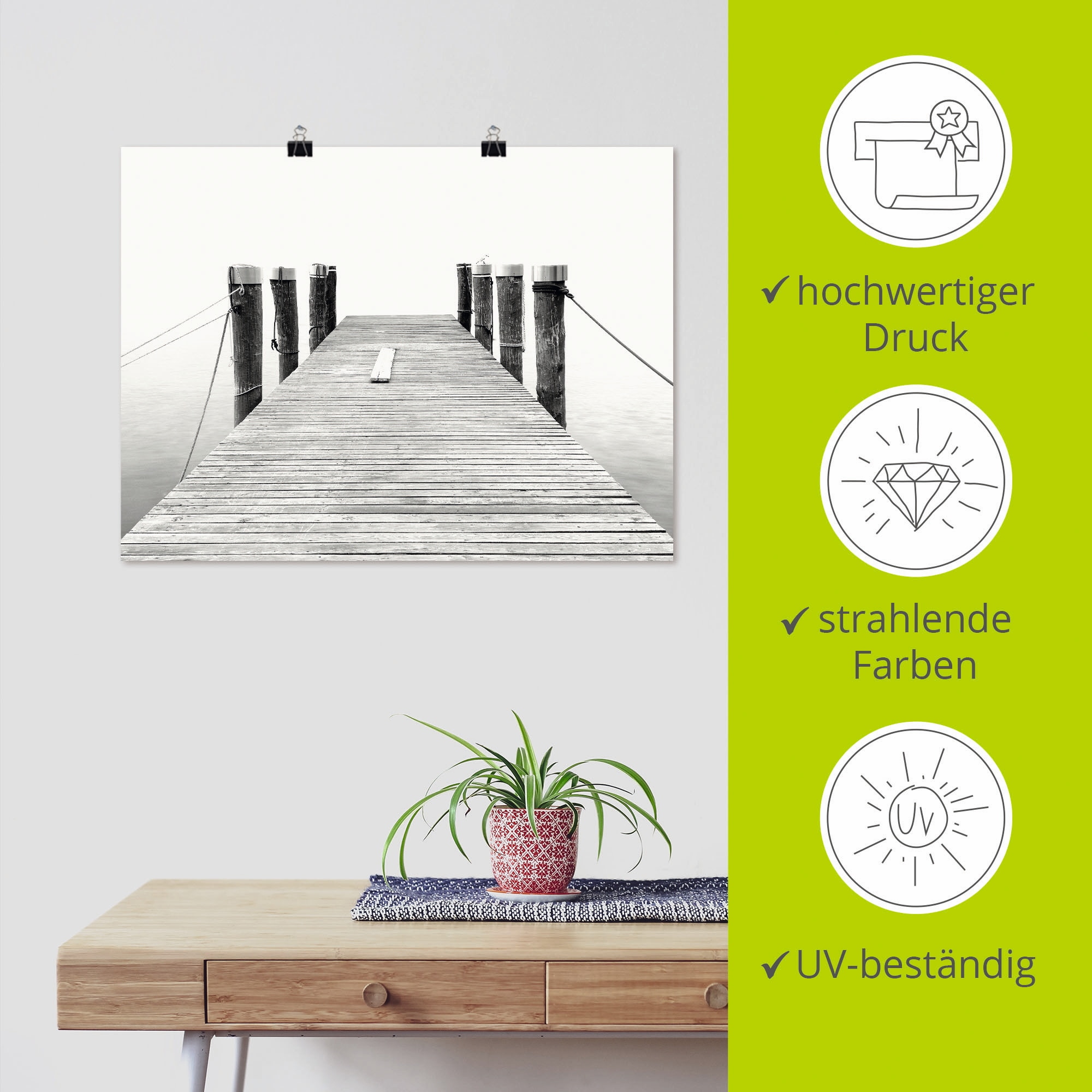Artland Poster »Stille II«, Brücken, (1 St.), als Leinwandbild, Wandaufkleber oder Poster in versch. Größen