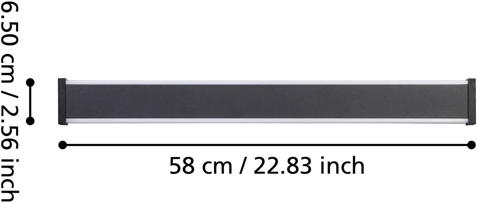 EGLO Wandleuchte »NEVIANO Wandlampe - Stahl, Kunststoff - LED - 2X7W - IP55« LED-Modul 1 Stk. Warmweiß Außenbeleuchtung, Außenwandleuchte, Terrasse, L58 x H6,5 x AL5 cm